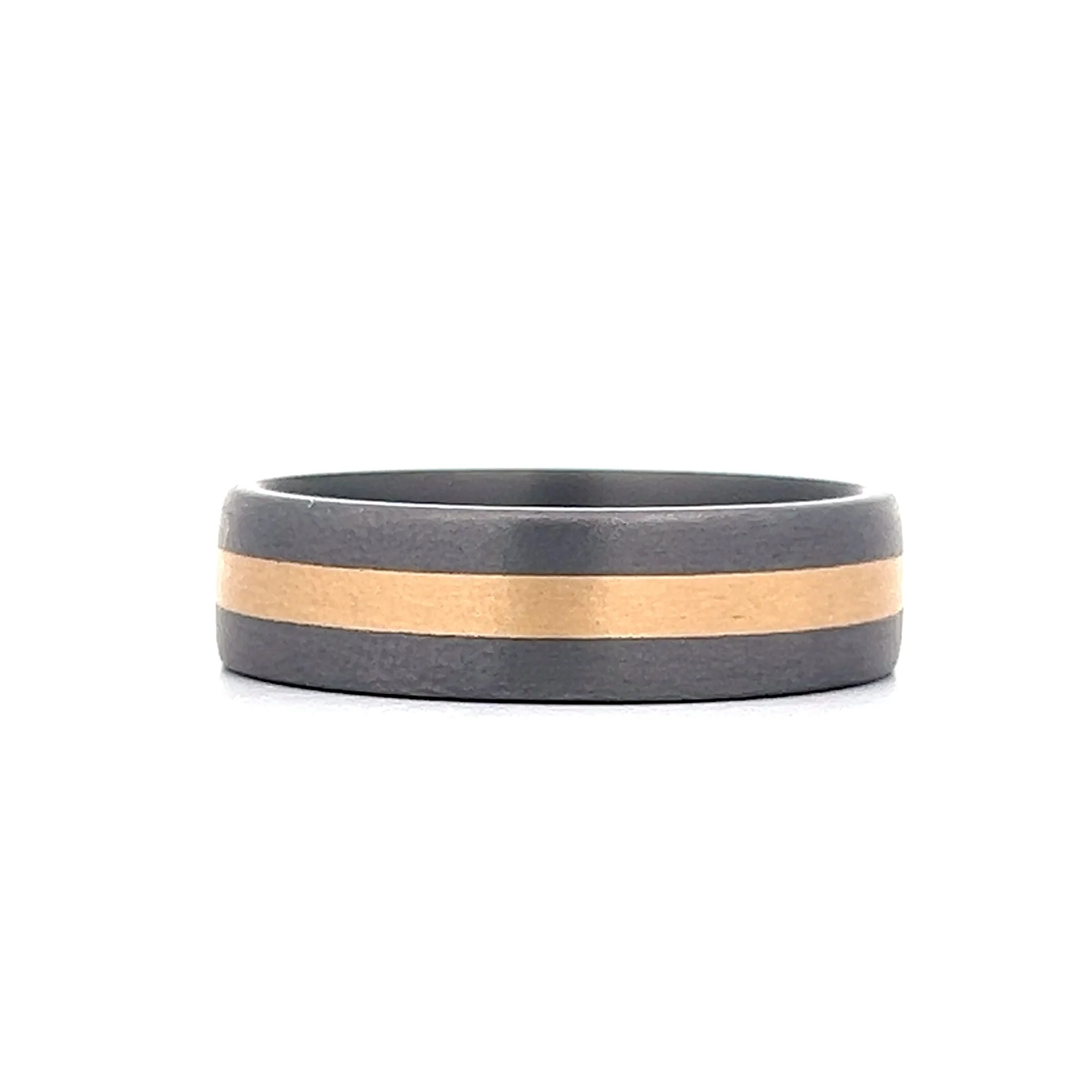 Mens Two-Tone Tantalum Wedding Band in 14k - Image 2
