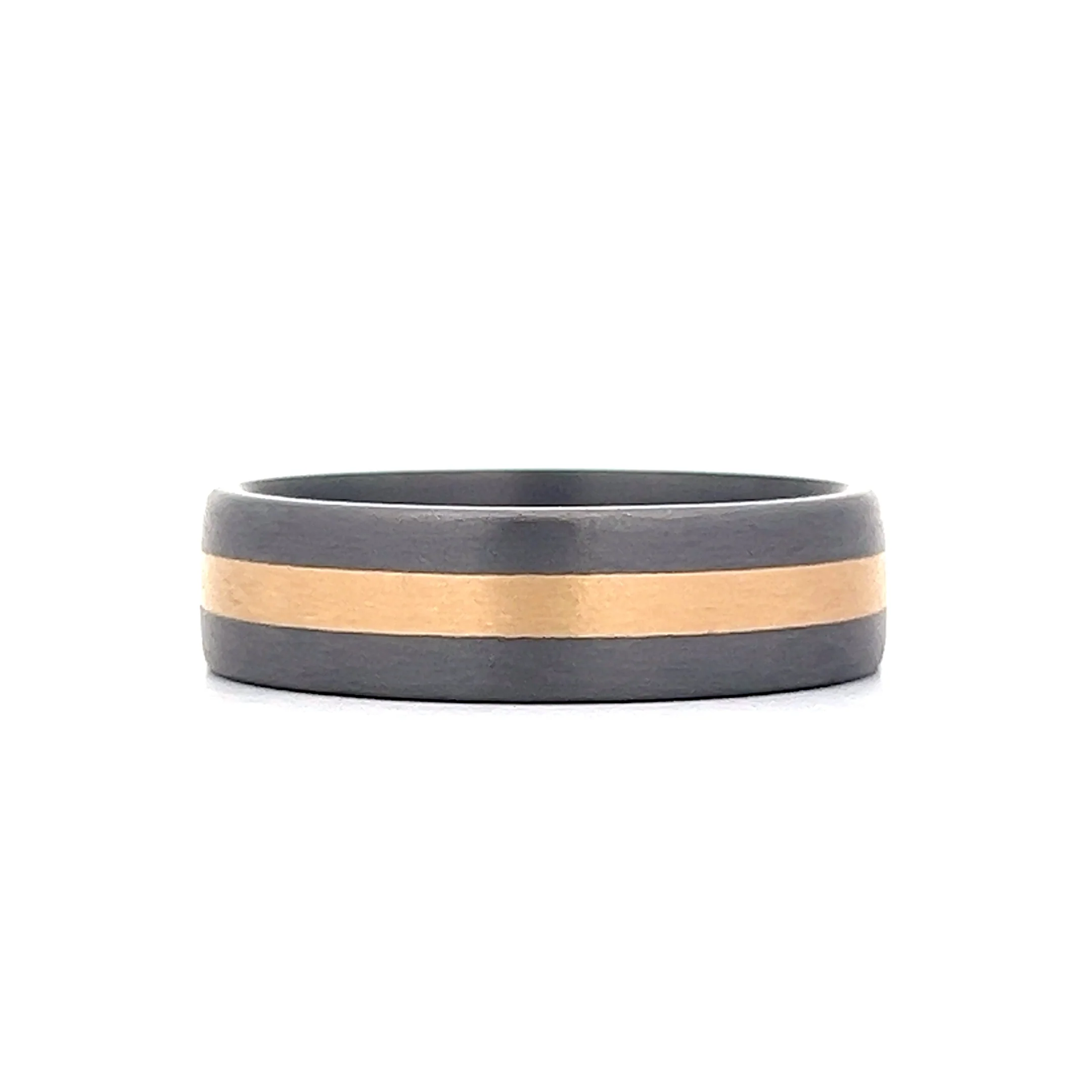 Mens Two-Tone Tantalum Wedding Band in 14k - Image 3