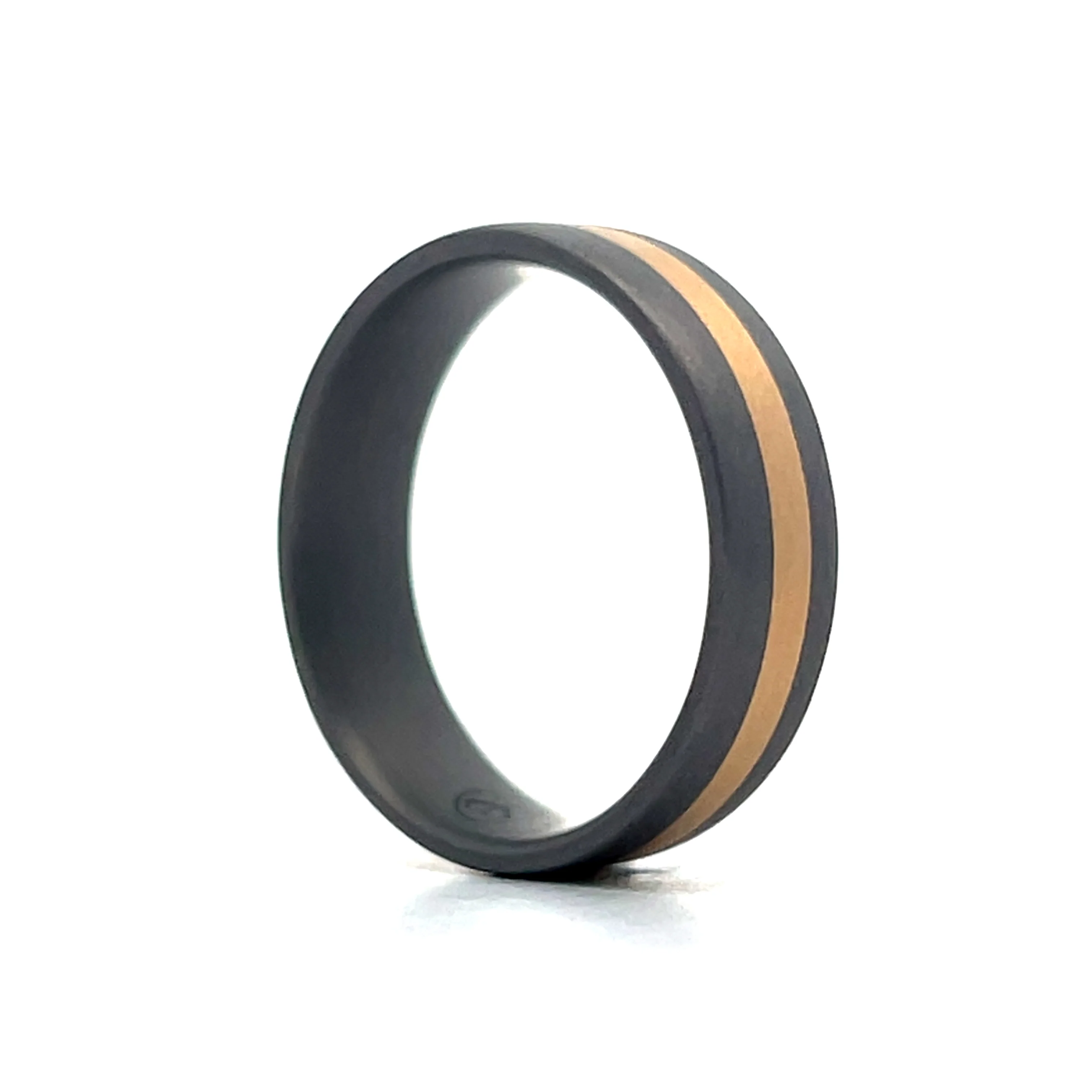 Mens Two-Tone Tantalum Wedding Band in 14k - Image 5