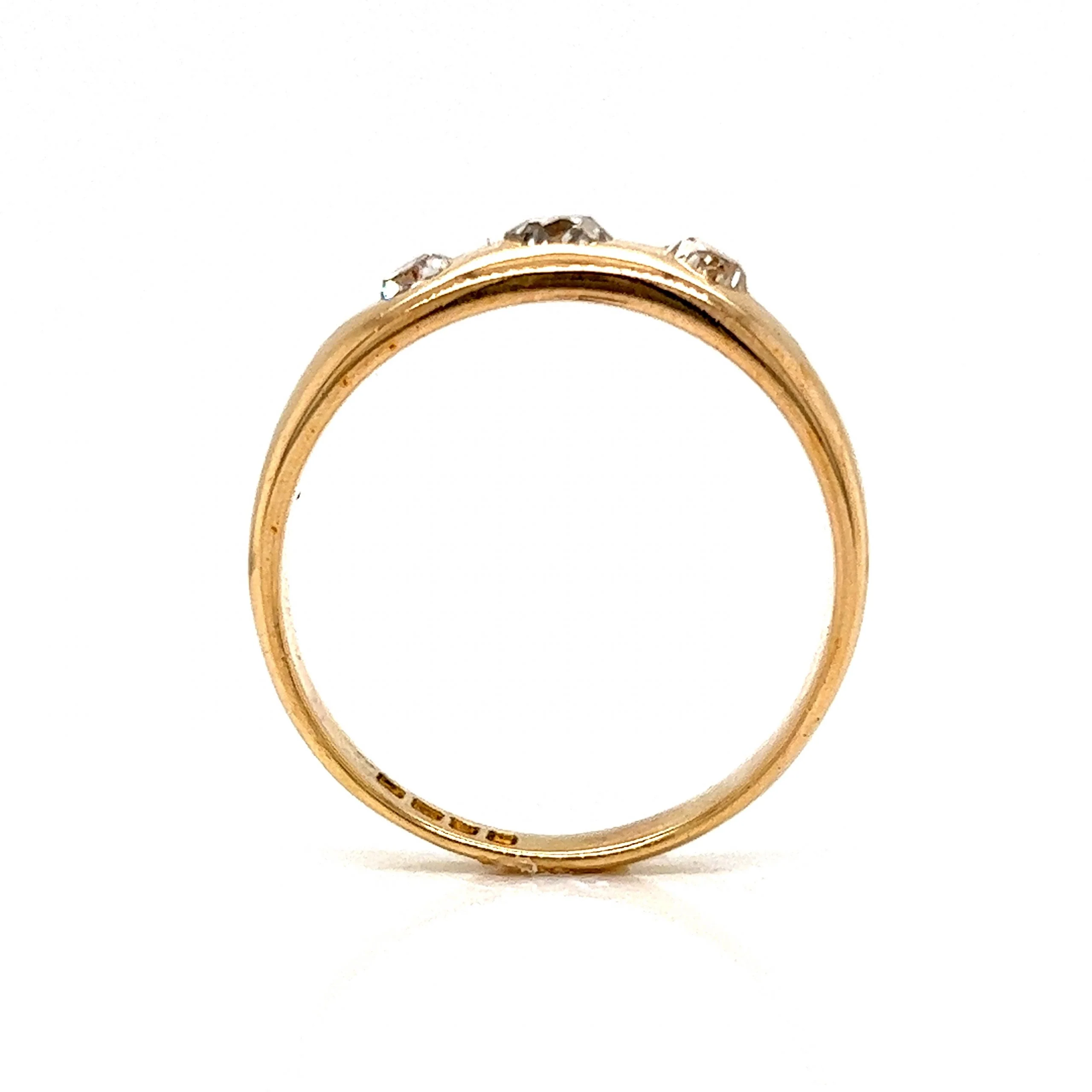 Men's Victorian Flush Set Diamond Ring in 18k Yellow Gold - Image 4