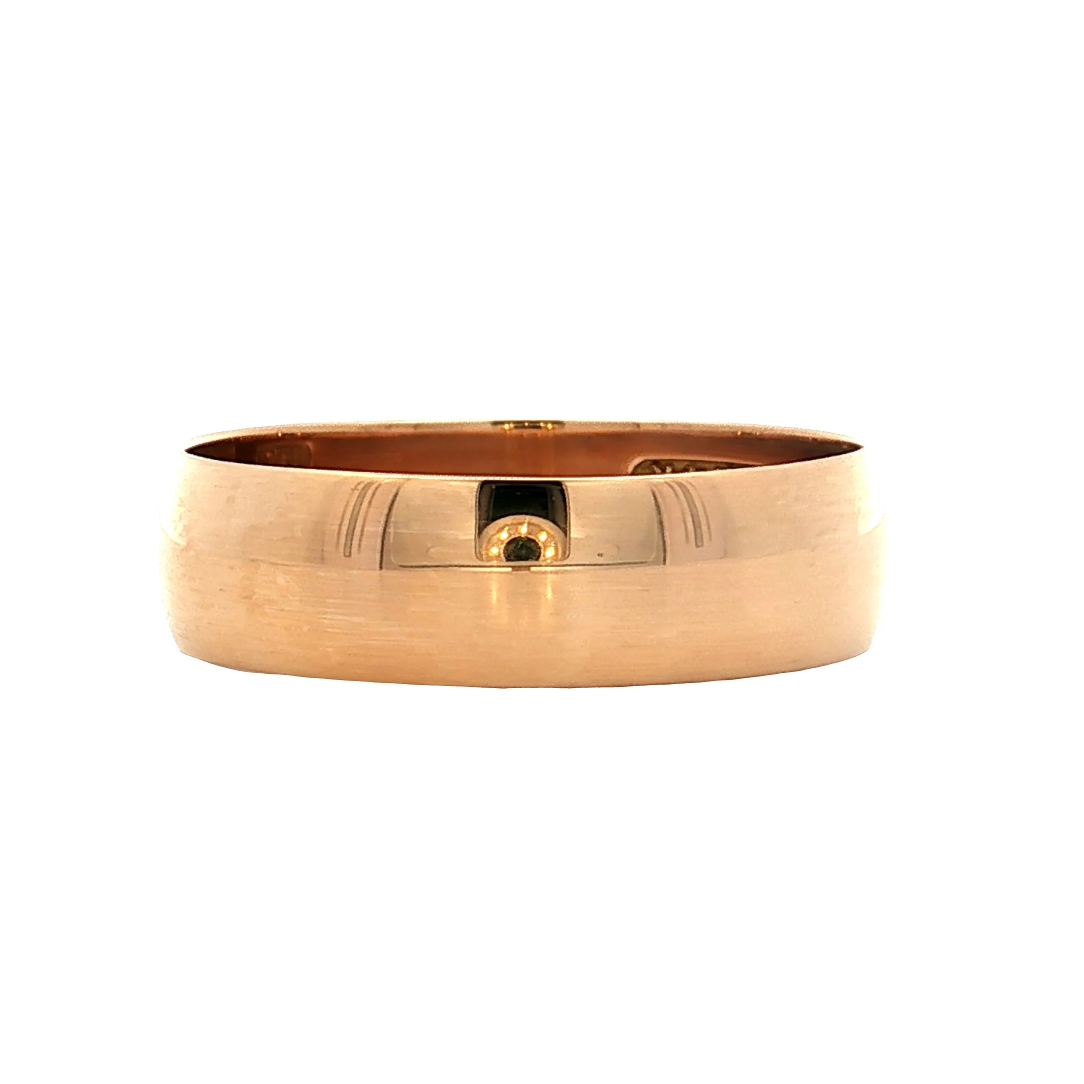 Mens Vintage 6mm Half round Wedding Band 14k - Image 3