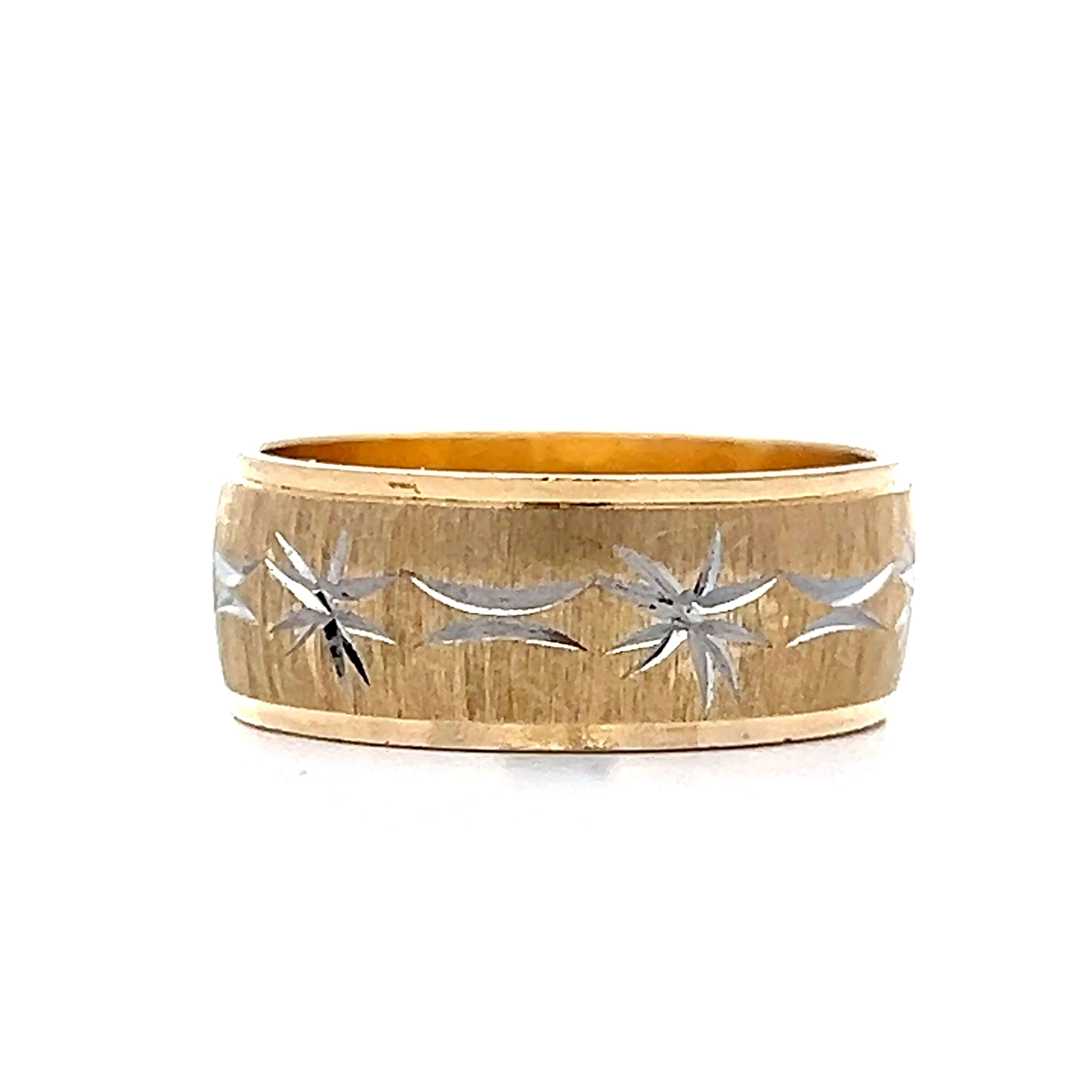 Mens Vintage 7.75mm Wedding Band in 14k - Image 3