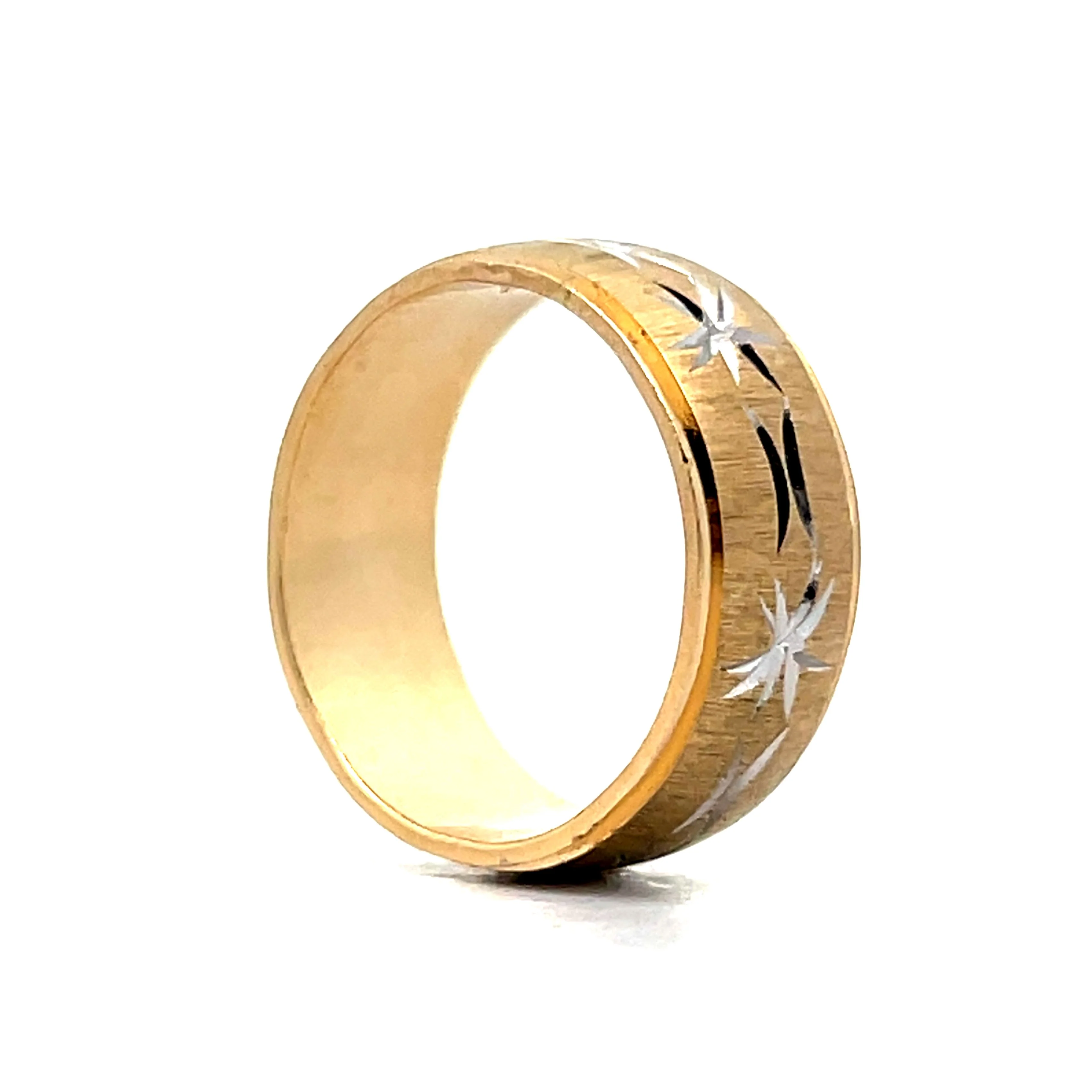 Mens Vintage 7.75mm Wedding Band in 14k - Image 5