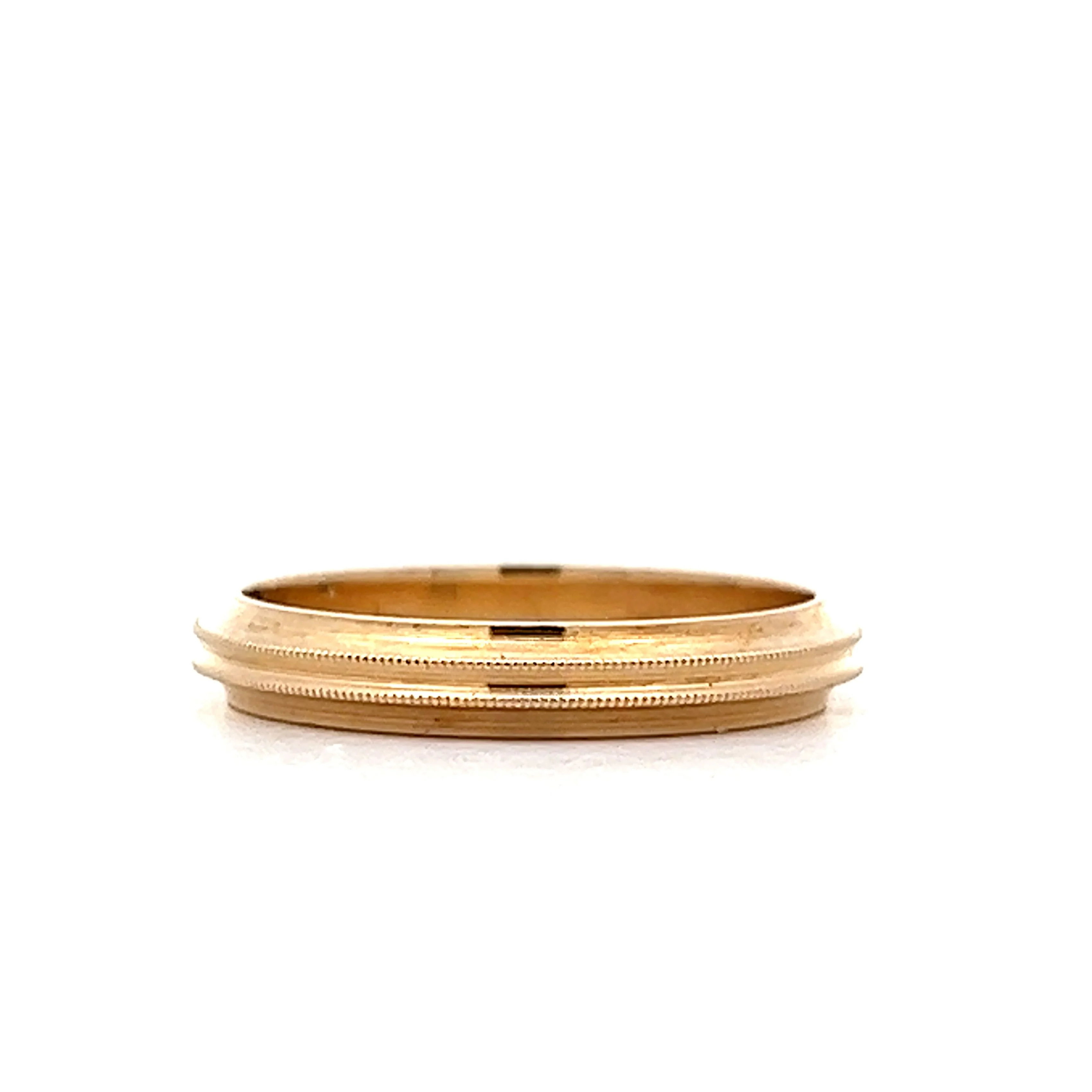 Mens Vintage Double Milgrain Wedding Band in 14k - Image 2
