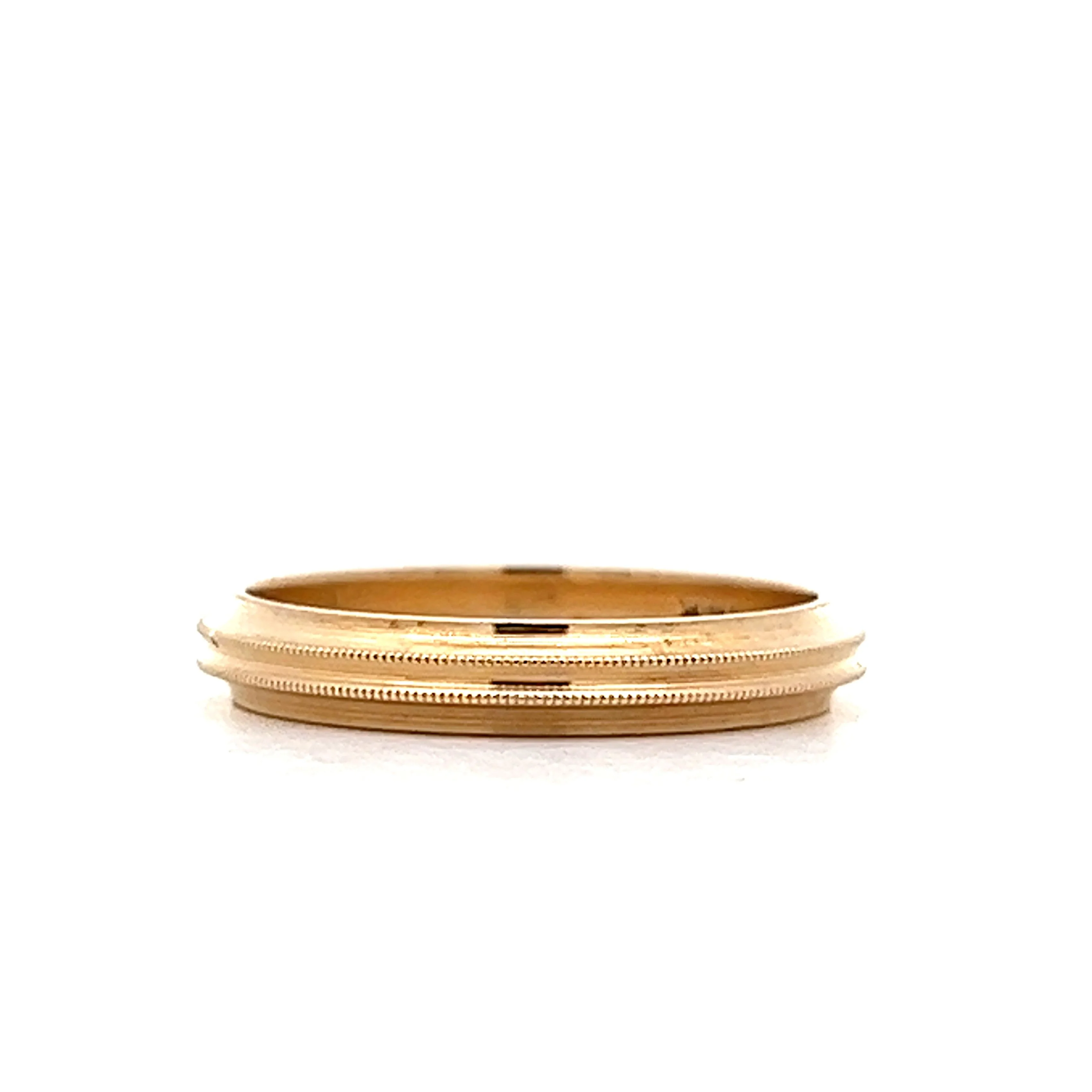 Mens Vintage Double Milgrain Wedding Band in 14k - Image 3