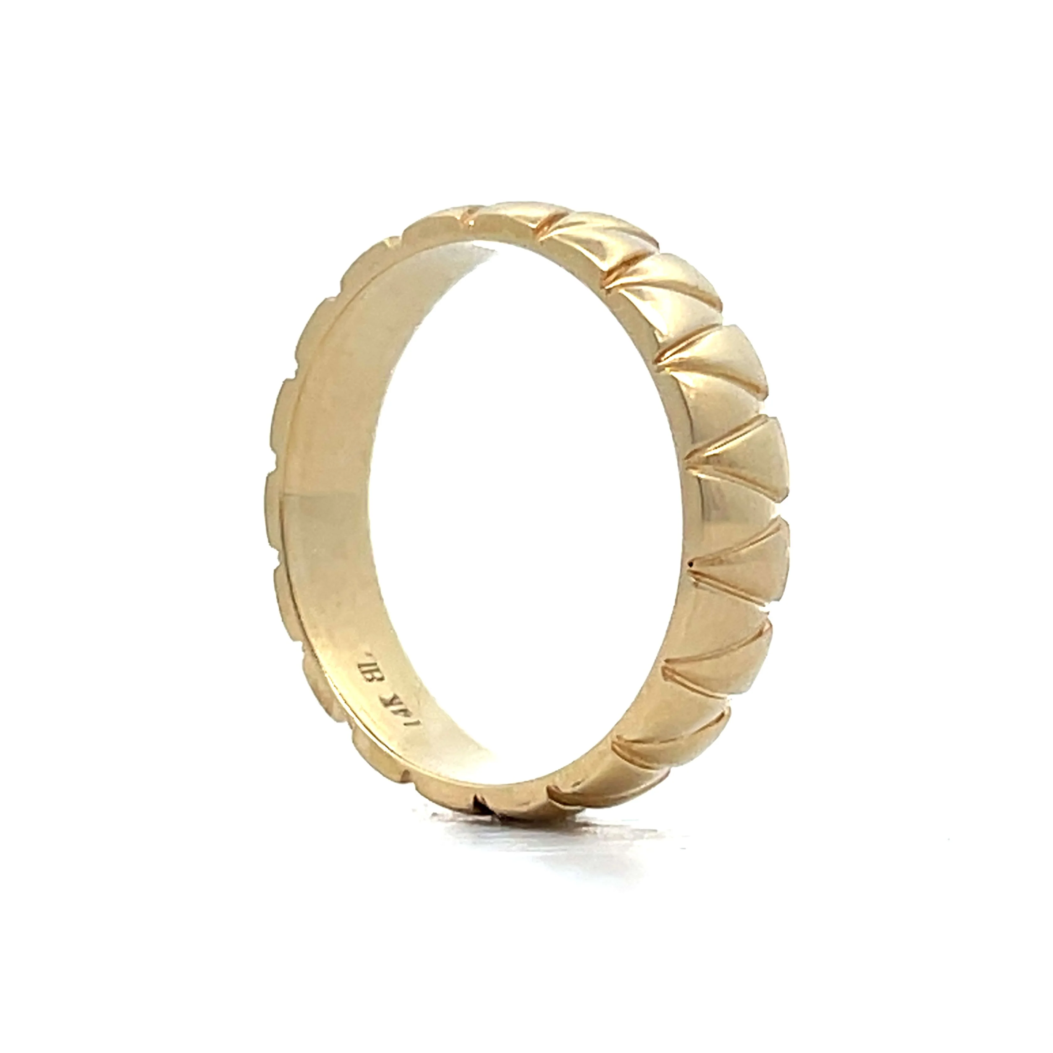 Mens Vintage Inspired Geometric Wedding Band in 14k - Image 5