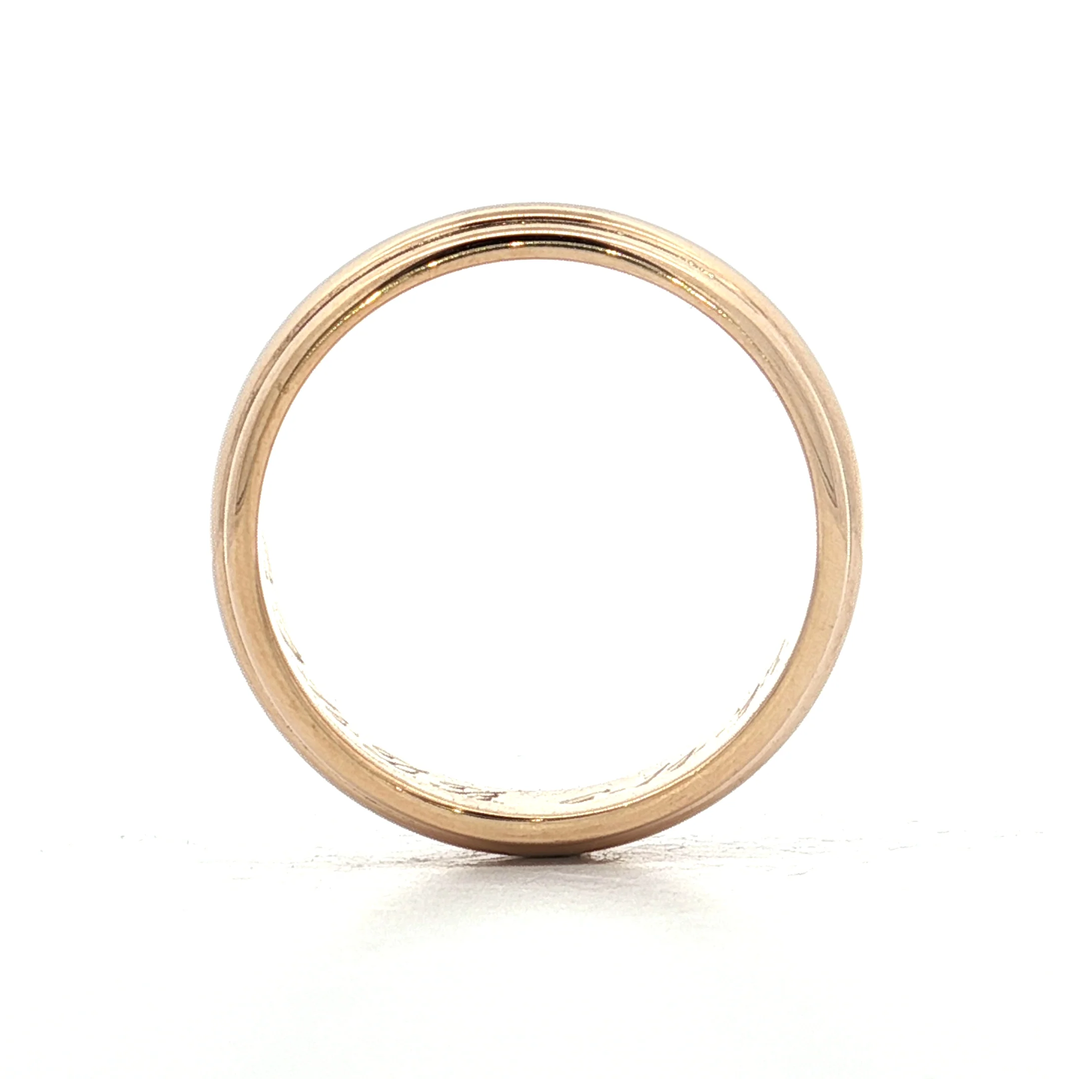 Mens Vintage Retro Ridged Wedding Band 14k - Image 7