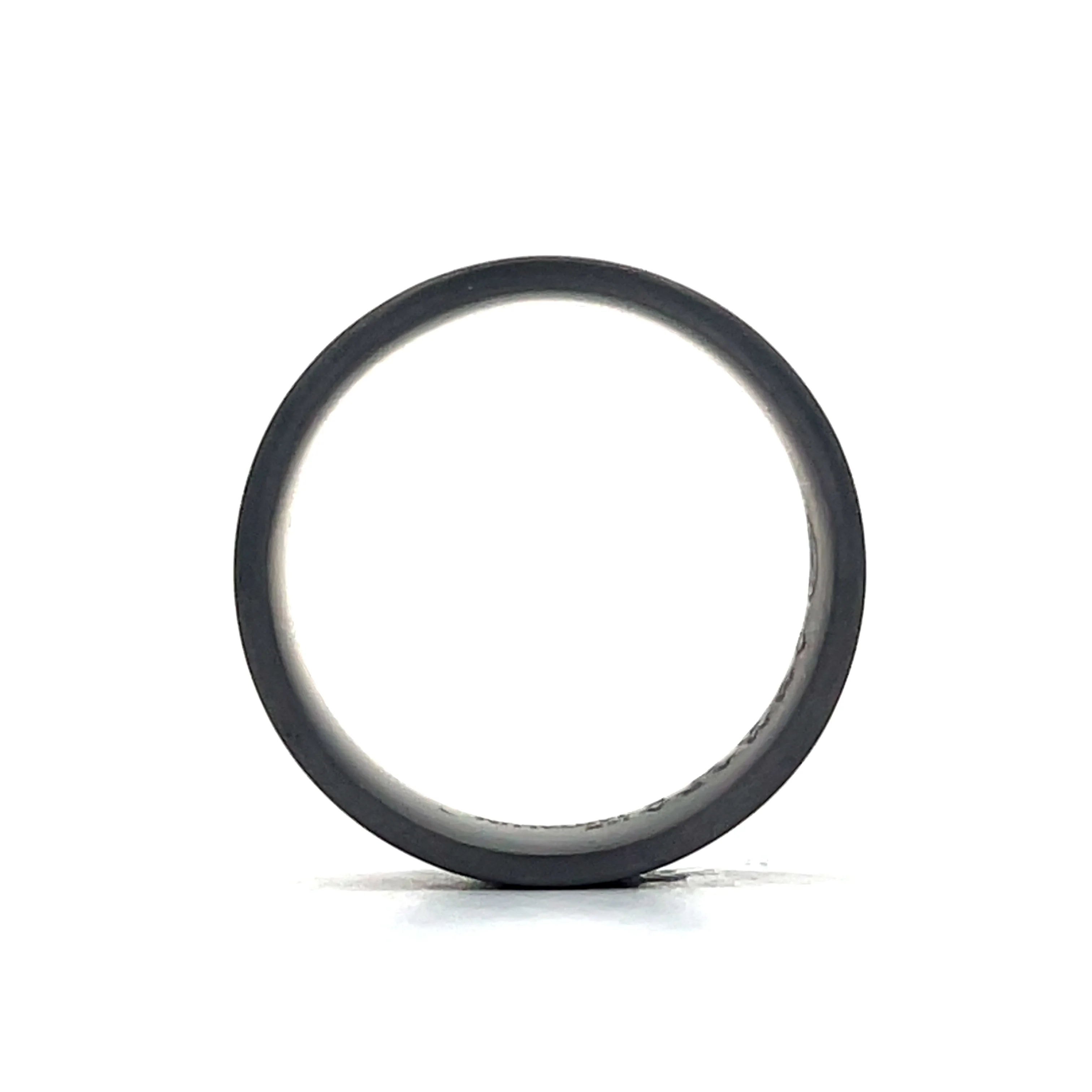 Mens Wood Grain Tantalum Wedding Band in 14k - Image 4