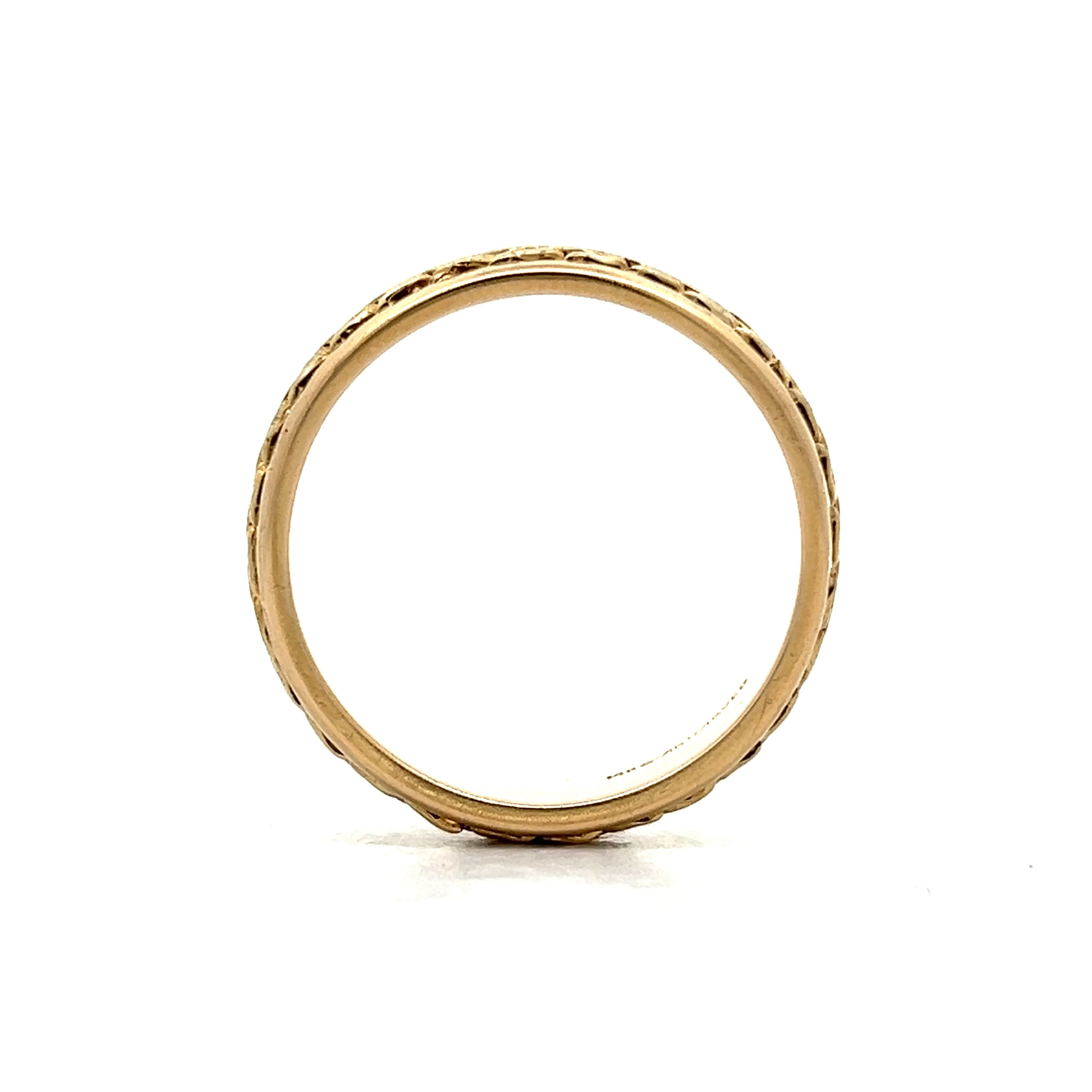 Men's Woven Textured Wedding Band in 14k Yellow Gold - Image 4