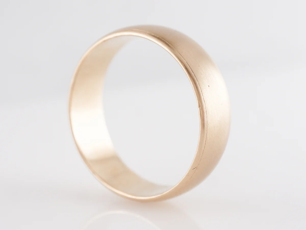 Men's Yellow Gold Wedding Band w/ Brushed Finish 14k - Image 2