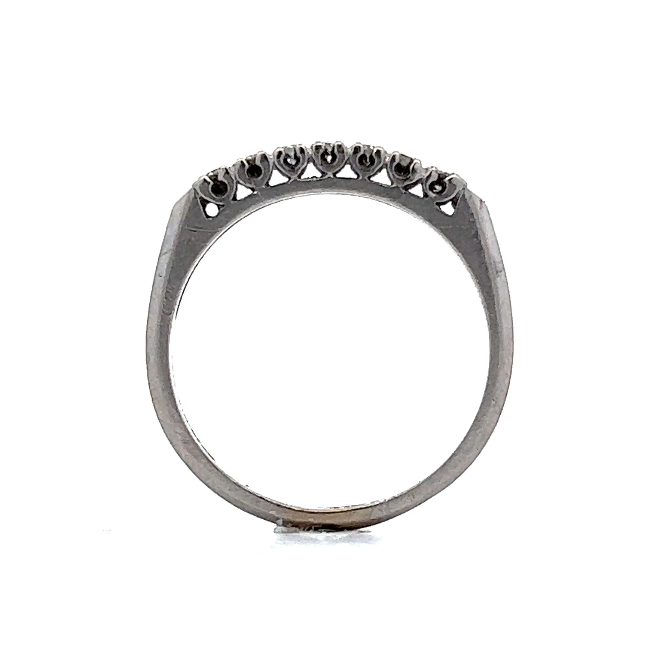 Mid-Century .28 Single Cut Diamond Wedding Band in Platinum - Image 4