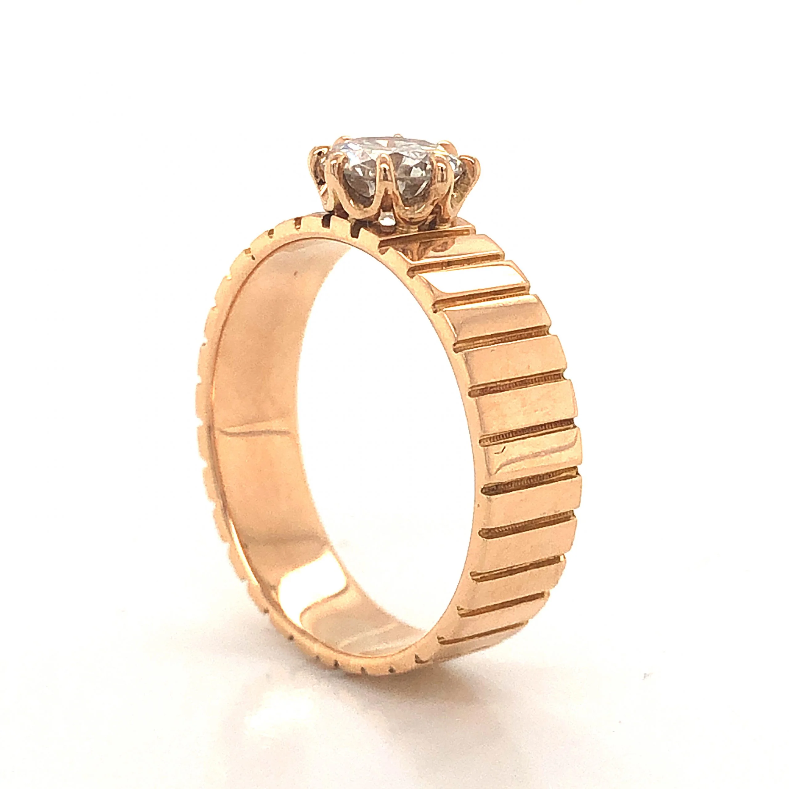 Mid-Century .70 Diamond Engagement Ring in 14k Yellow Gold - Image 4