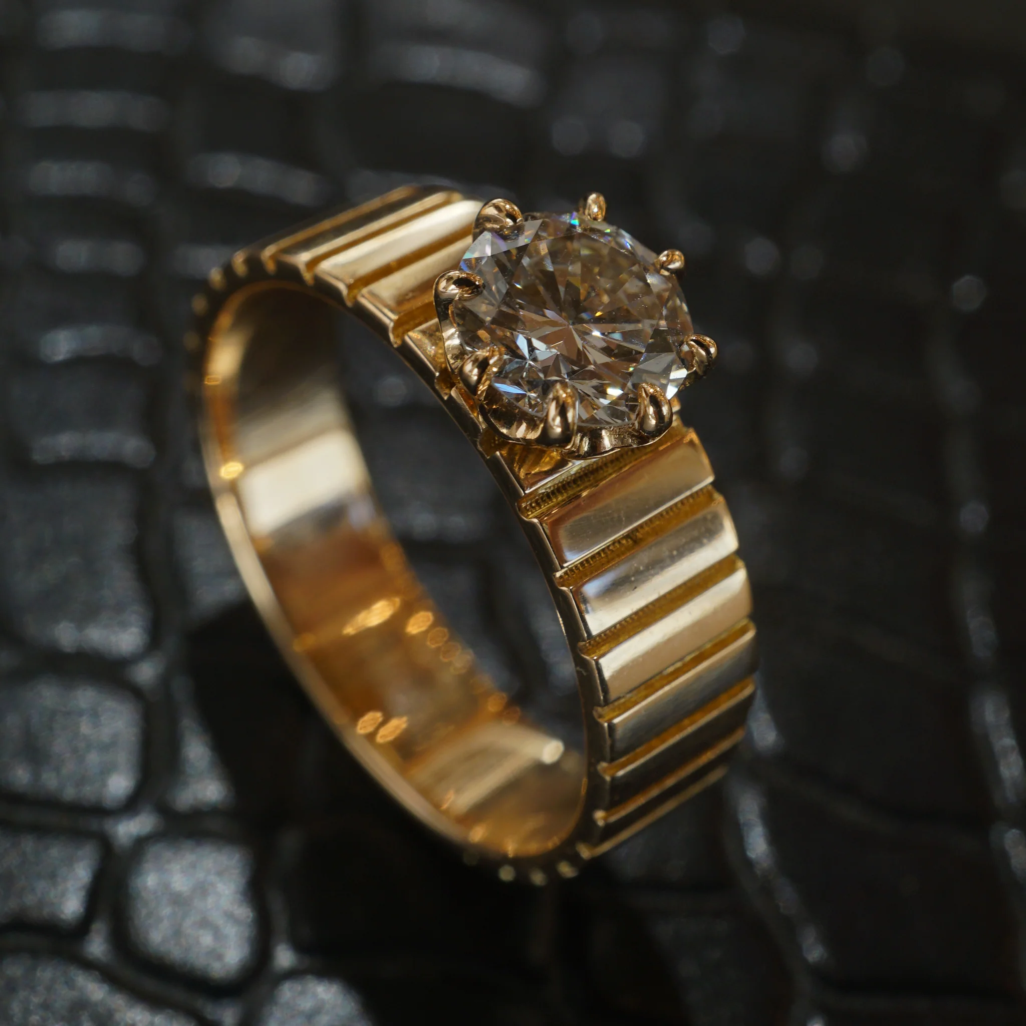Mid-Century .70 Diamond Engagement Ring in 14k Yellow Gold - Image 6