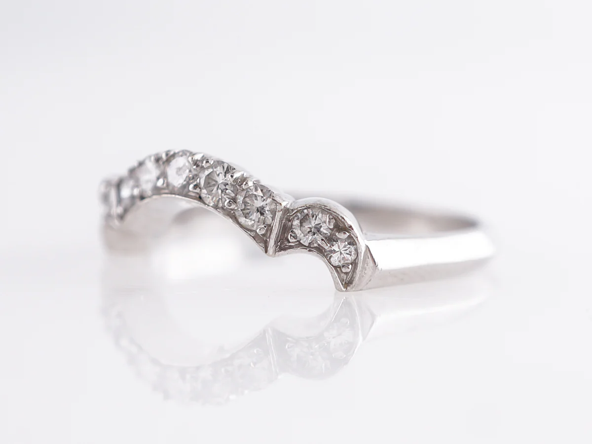 Mid-Century Contoured Wedding Band in Platinum - Image 2
