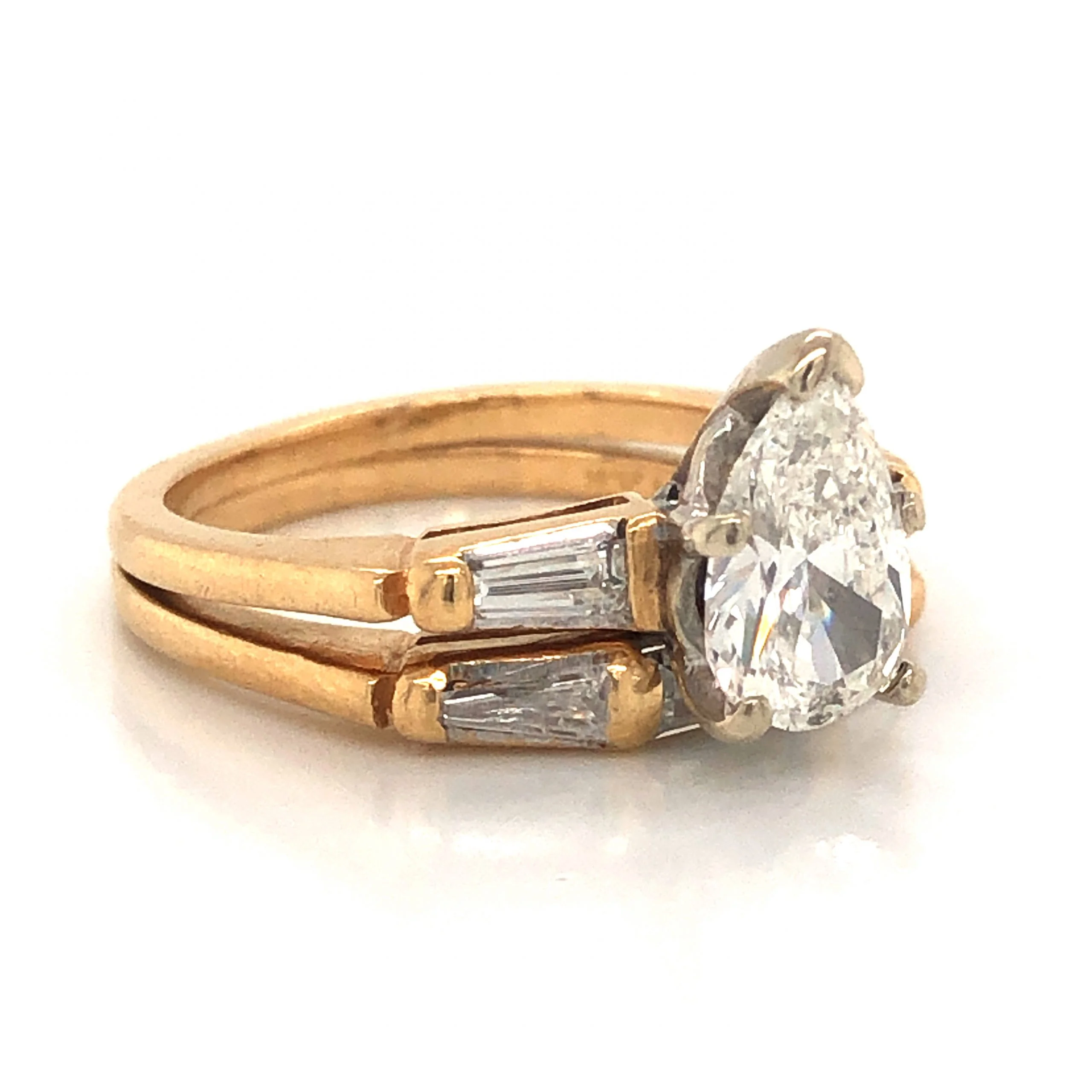 Mid-Century Diamond Engagement Set in 14k Yellow Gold - Image 3