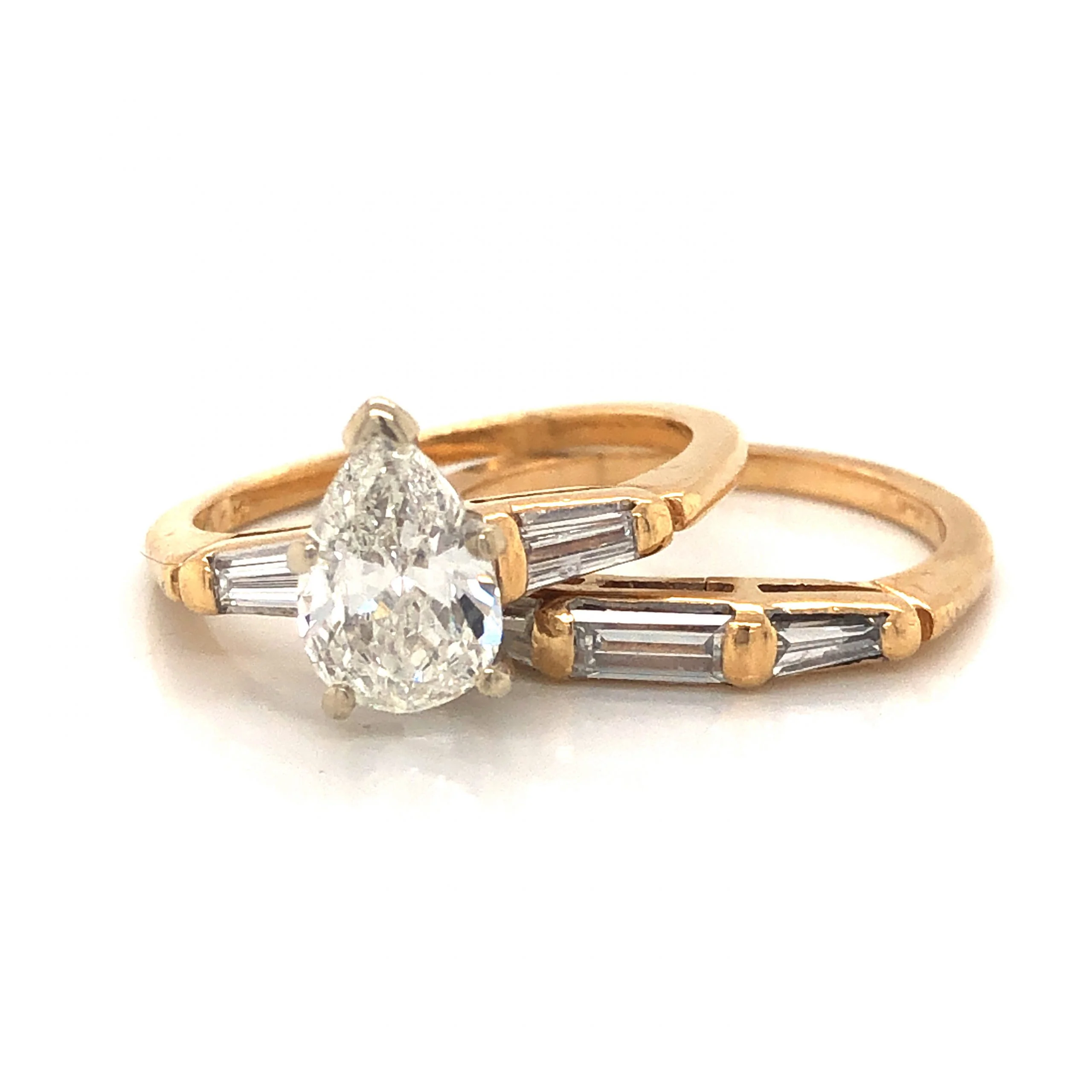 Mid-Century Diamond Engagement Set in 14k Yellow Gold - Image 4