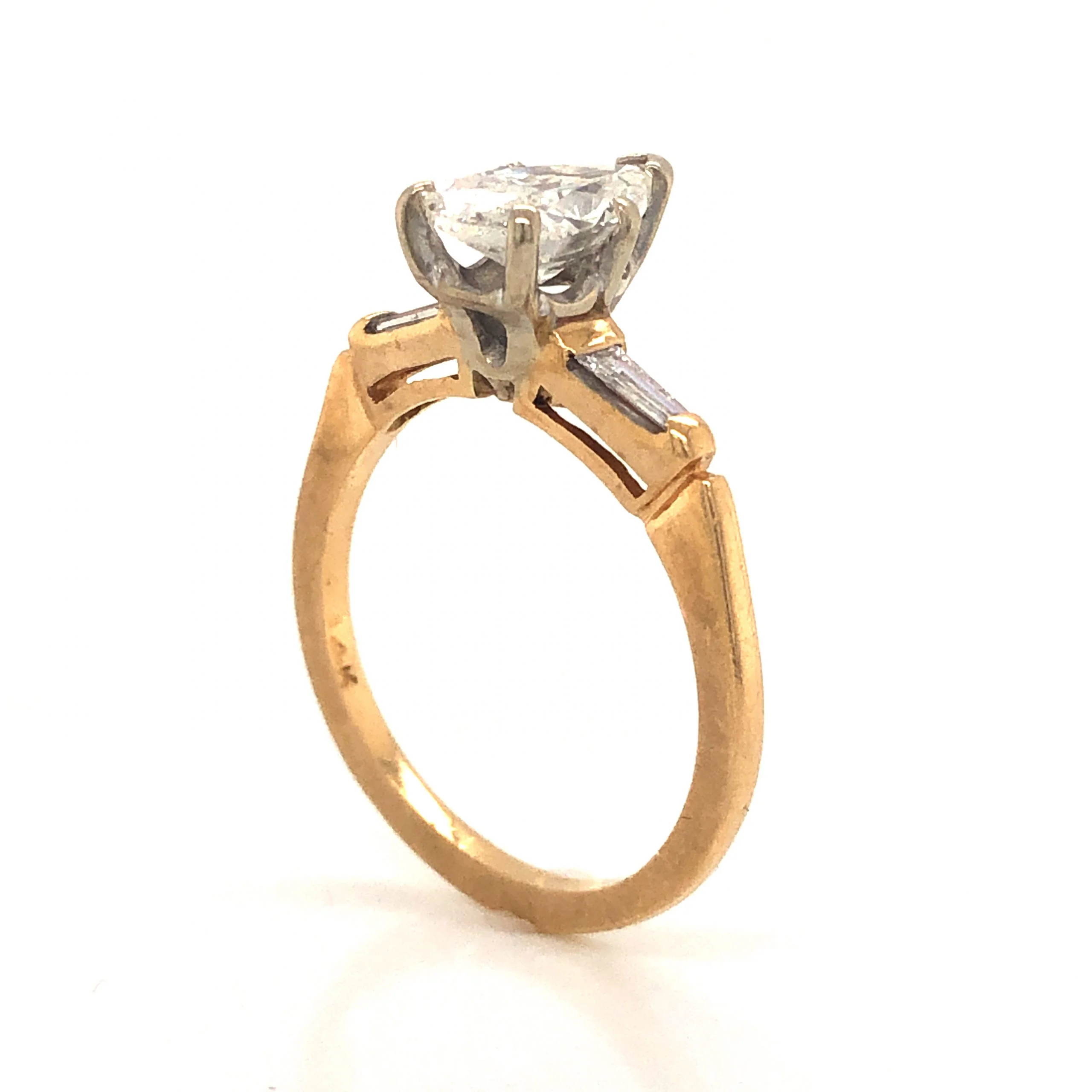 Mid-Century Diamond Engagement Set in 14k Yellow Gold - Image 5