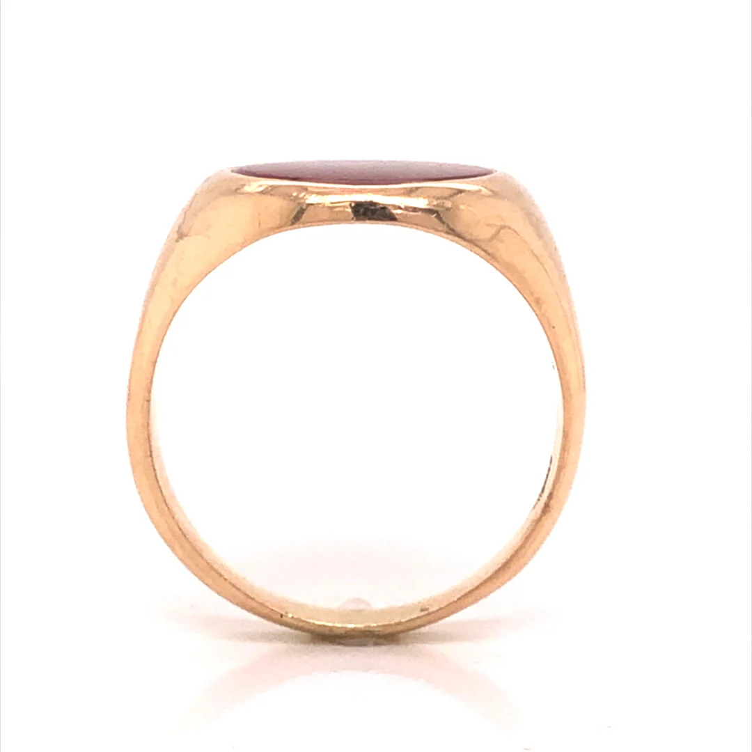 Mid-Century Geometric Signet Ring in 14k Yellow Gold - Image 4