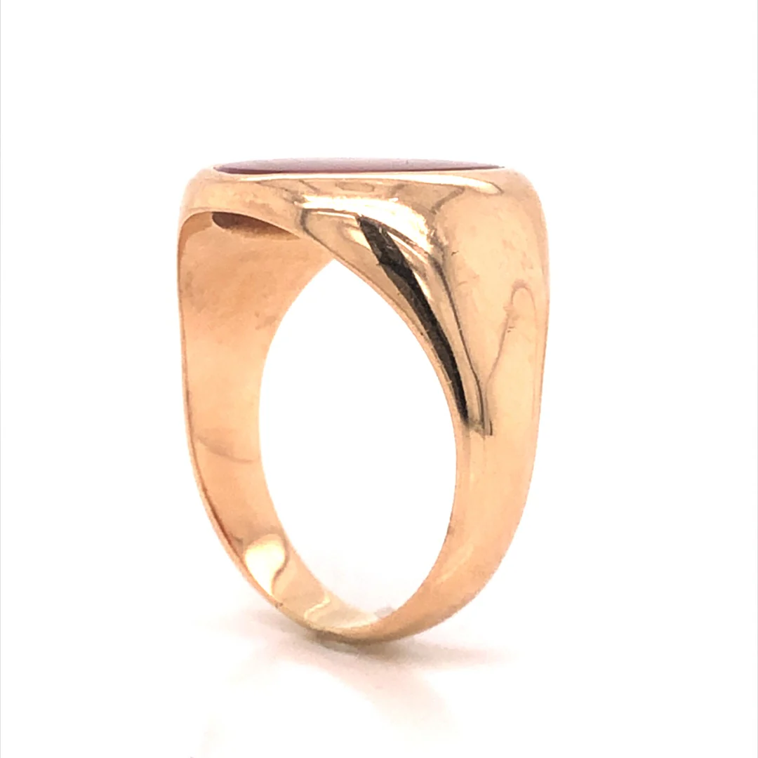 Mid-Century Geometric Signet Ring in 14k Yellow Gold - Image 5