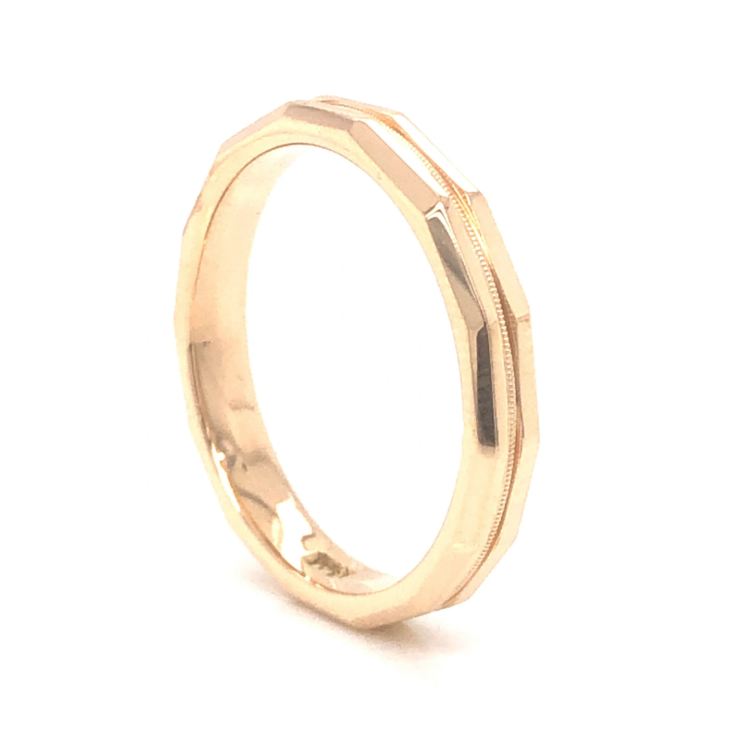 Mid-Century Geometric Wedding Band in 14k Yellow Gold - Image 4