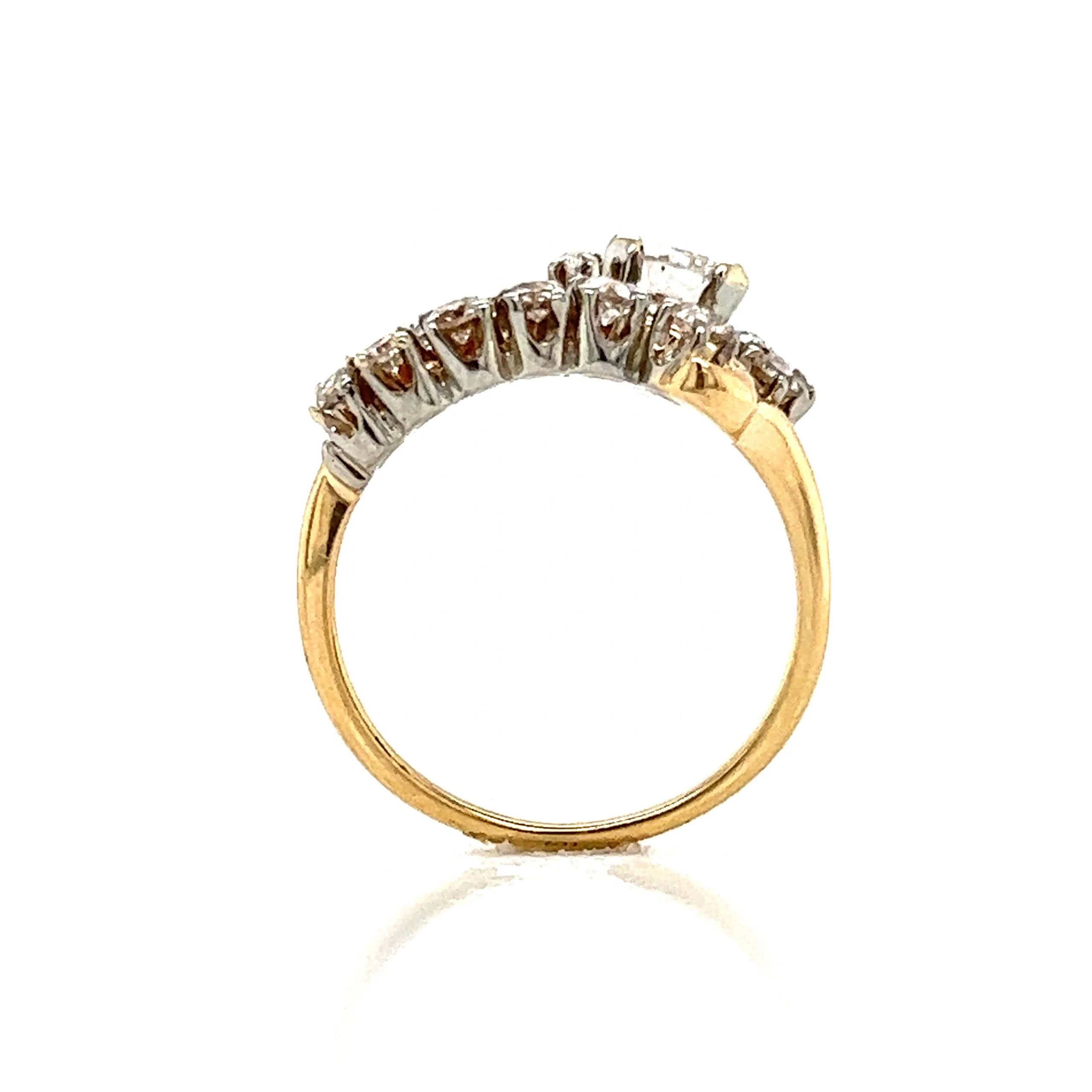 Mid-Century Jabel Diamond Cocktail Ring in 14k Yellow Gold - Image 4