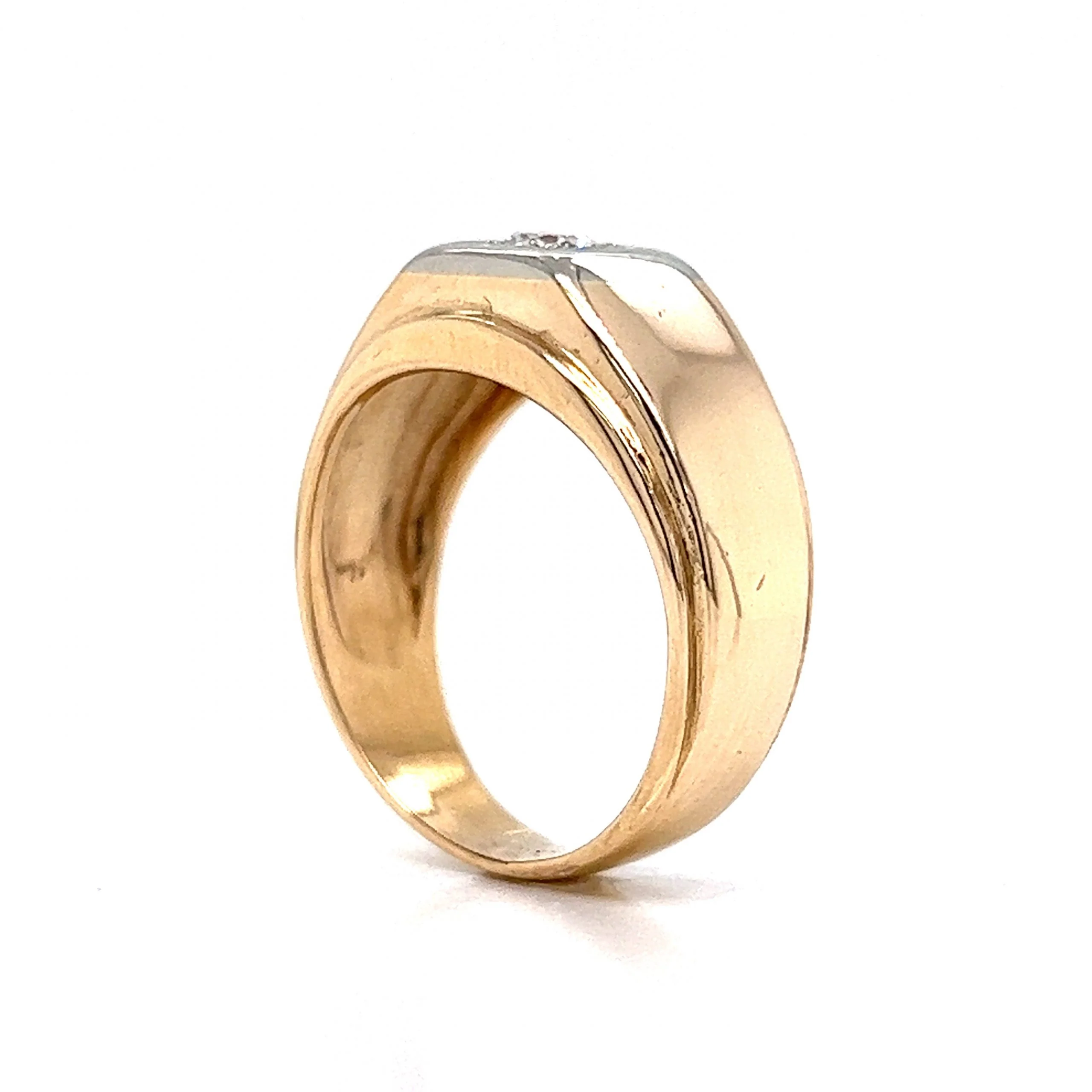 Mid-Century Men's Diamond Ring in 14k Yellow Gold - Image 4
