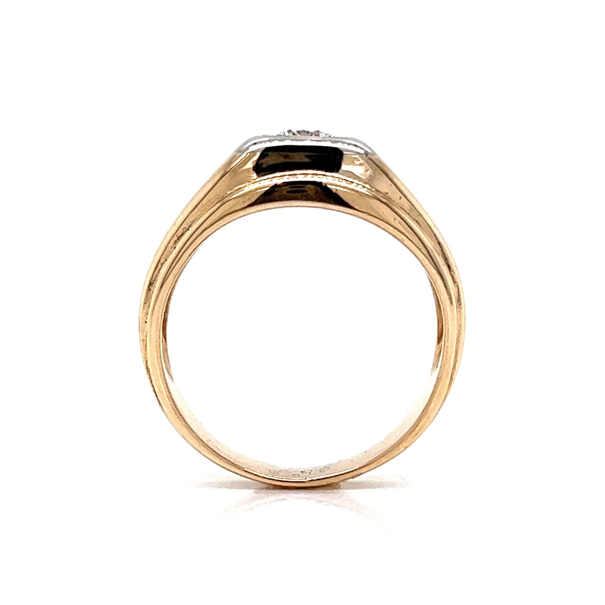 Mid-Century Men's Diamond Ring in 14k Yellow Gold - Image 5