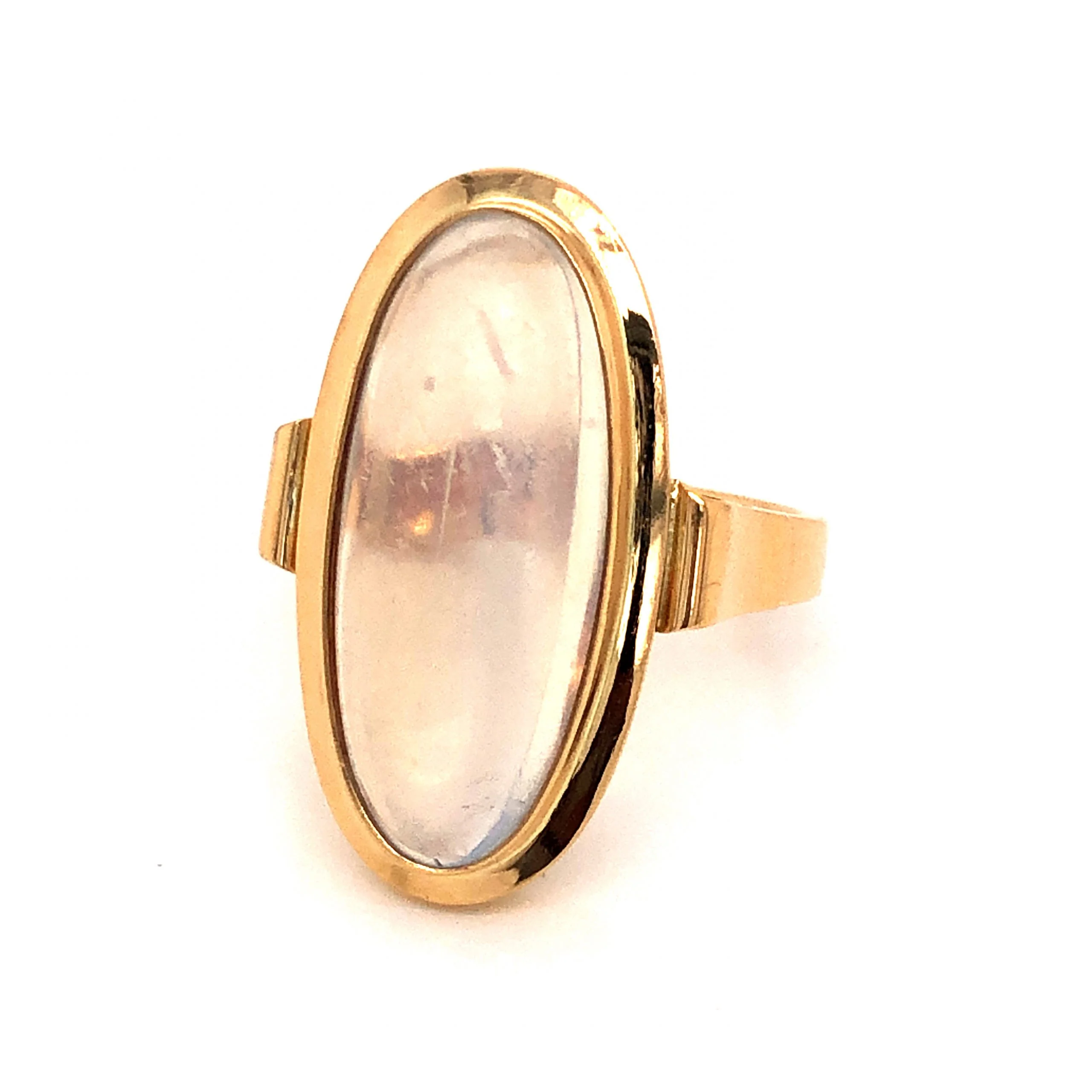 Mid-Century Moonstone Cocktail Ring in 18k Yellow Gold - Image 2