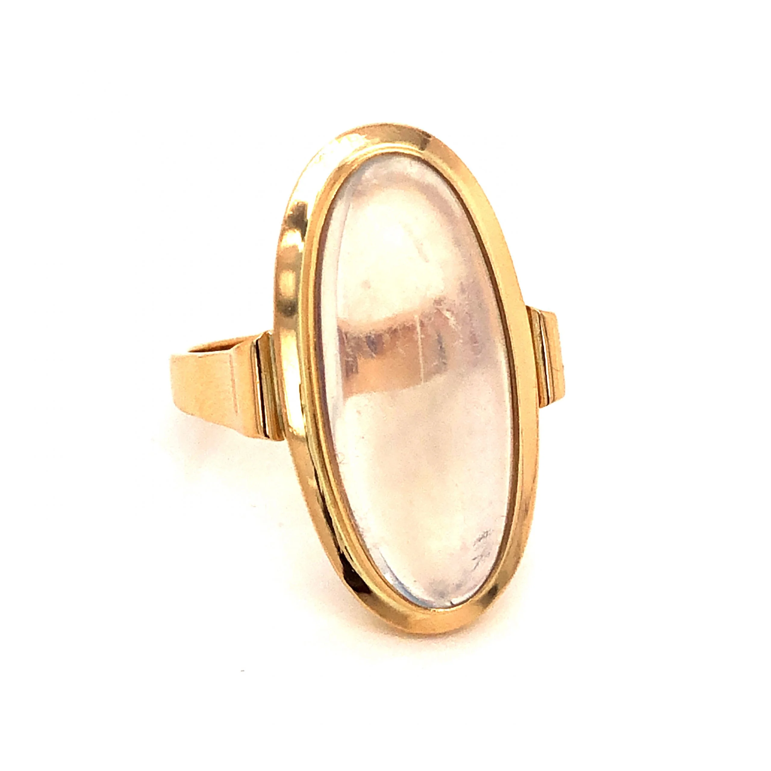 Mid-Century Moonstone Cocktail Ring in 18k Yellow Gold - Image 3