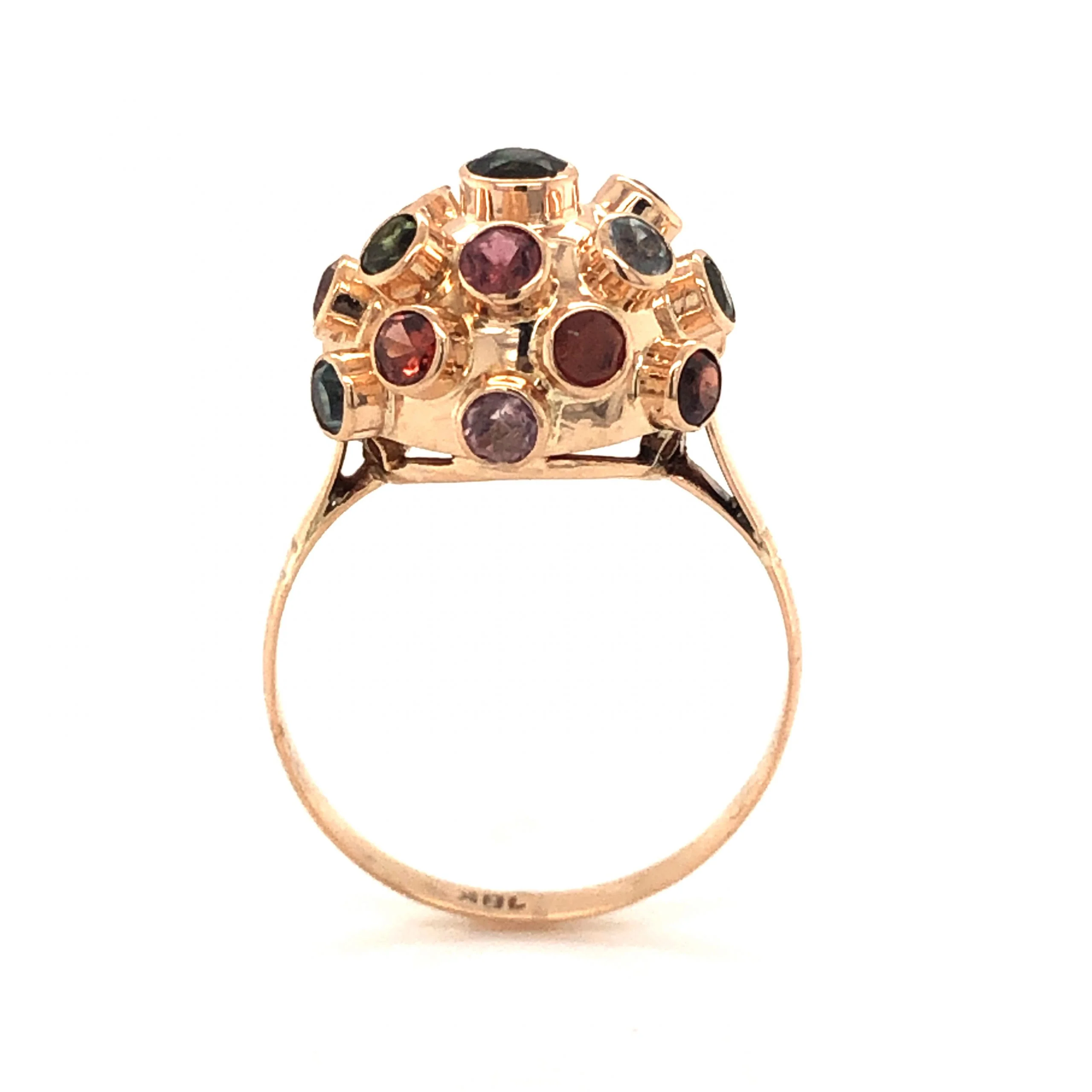 Mid-Century Sputnik Cocktail Ring in 18k Rose Gold - Image 4