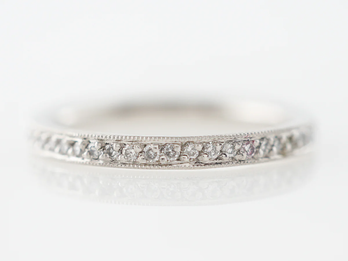 Milgrain Diamond Eternity Wedding Band in Platinum