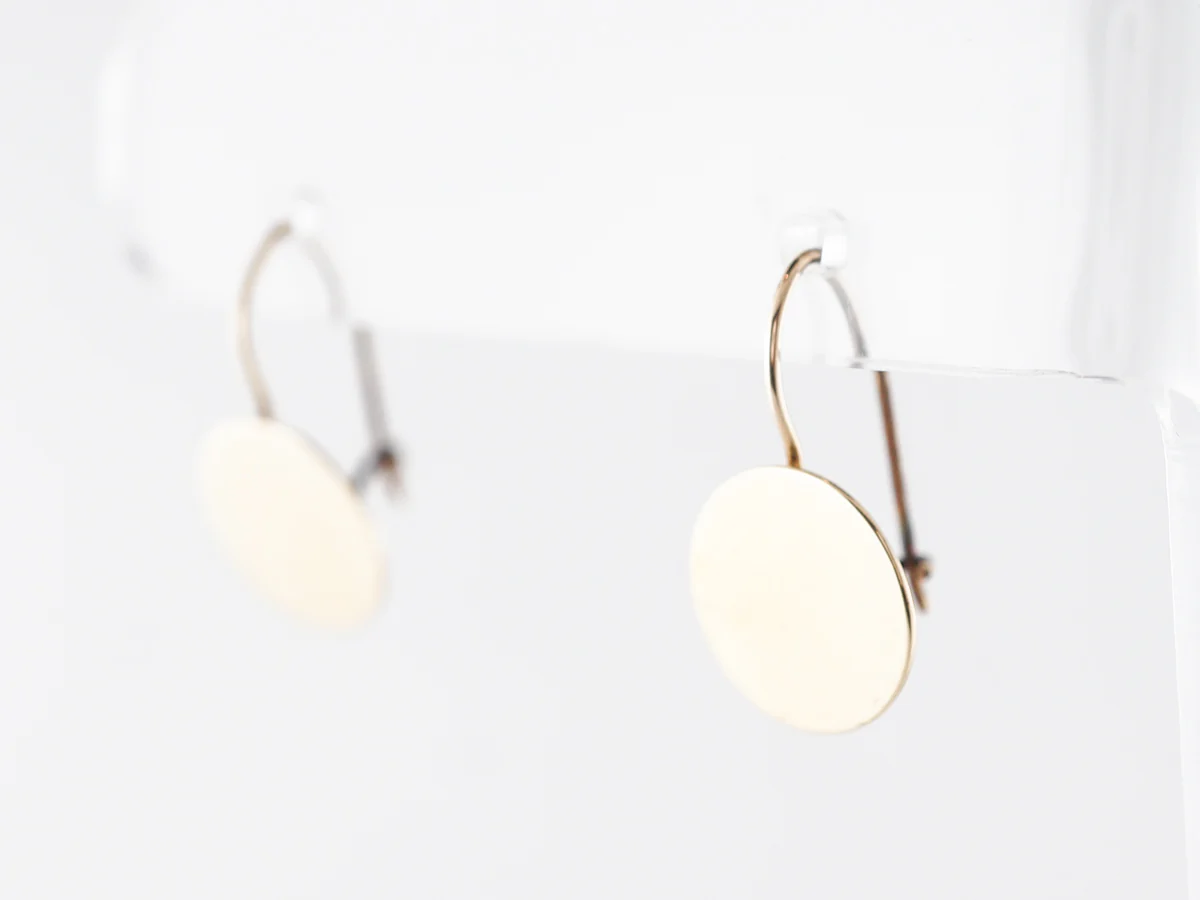 Minimal Disc Earrings in 14k Yellow Gold - Image 2