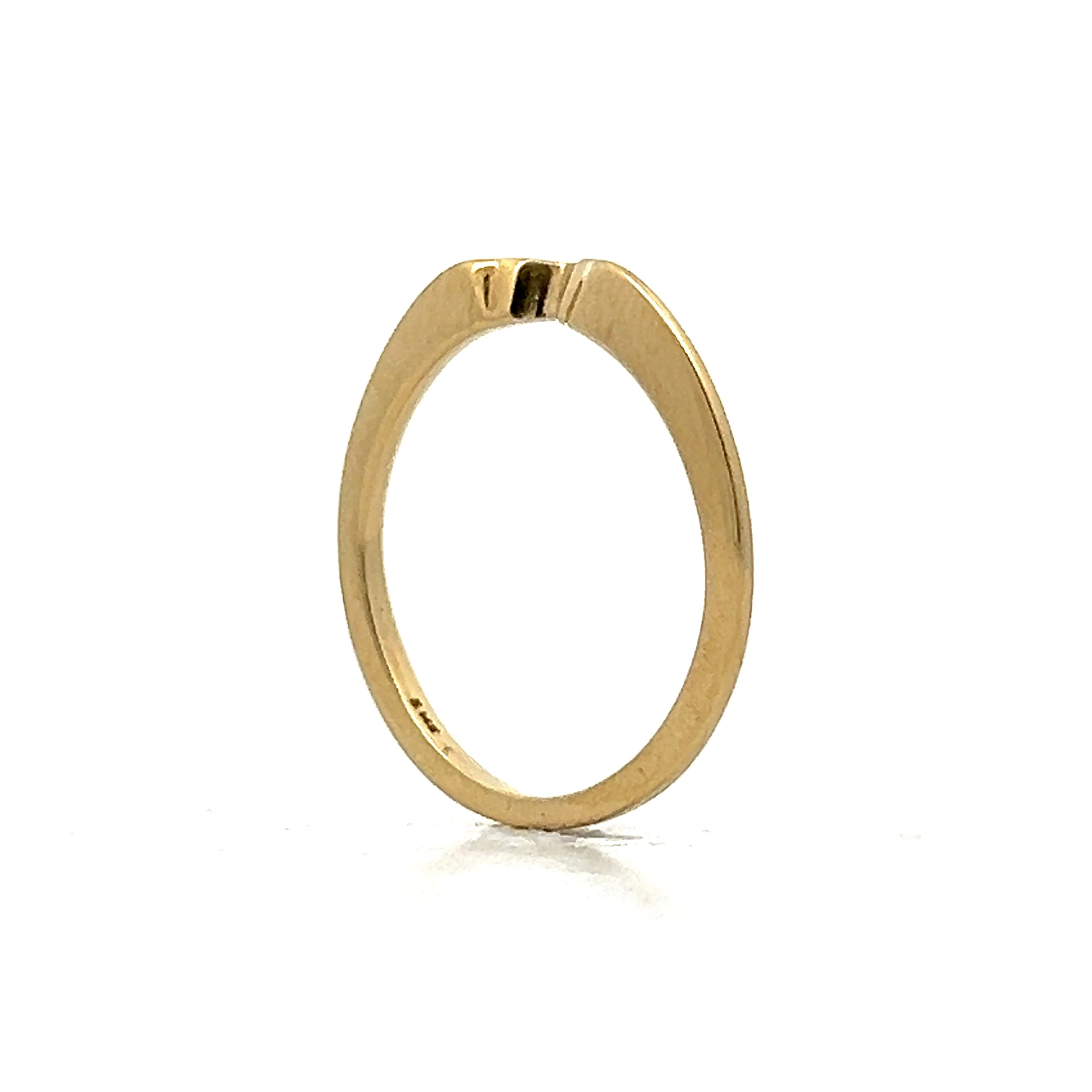 Minimalist Contour Wedding Band in 14k Yellow Gold - Image 5