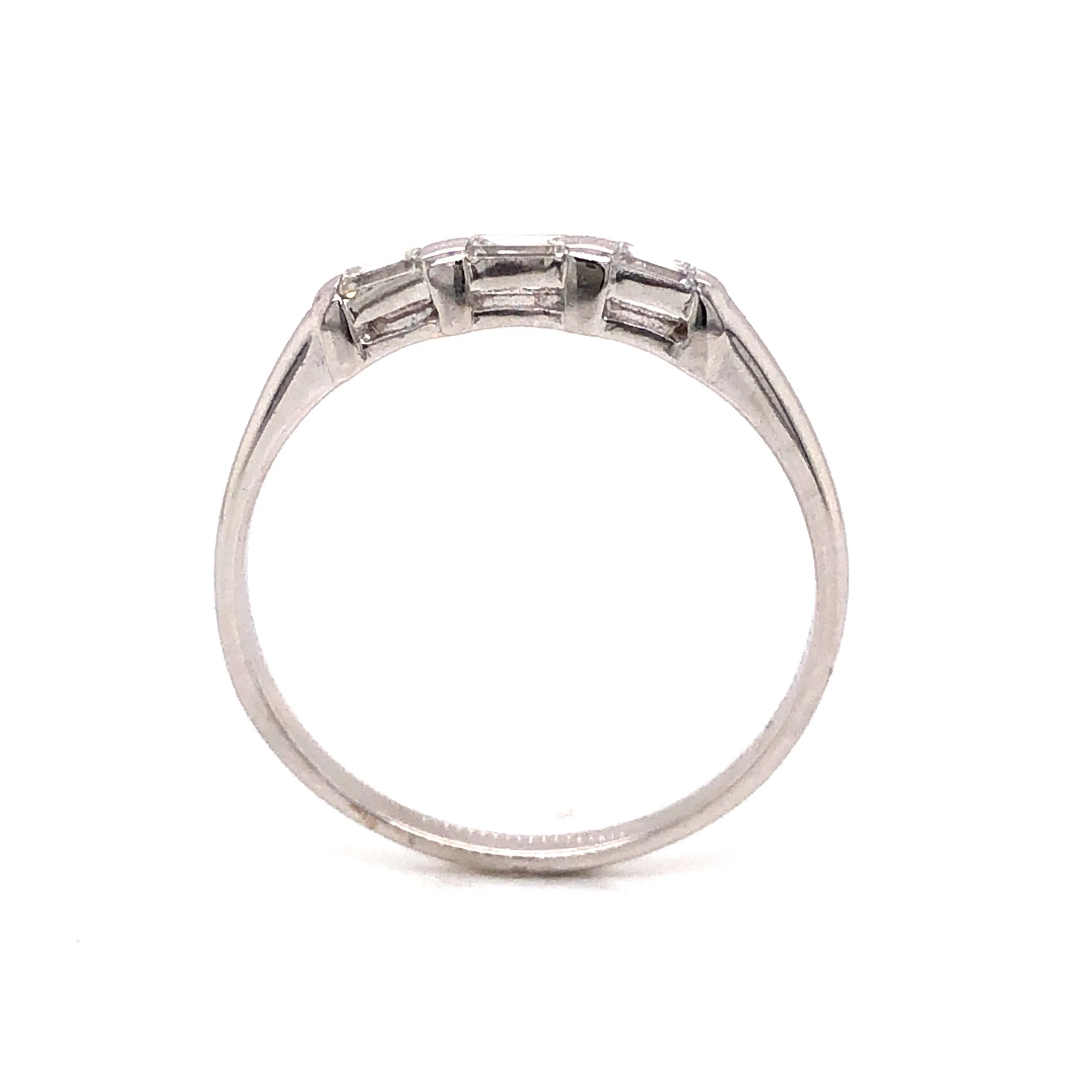 Modern .24 Baguette Cut Diamond Wedding Band in 14k White Gold - Image 4