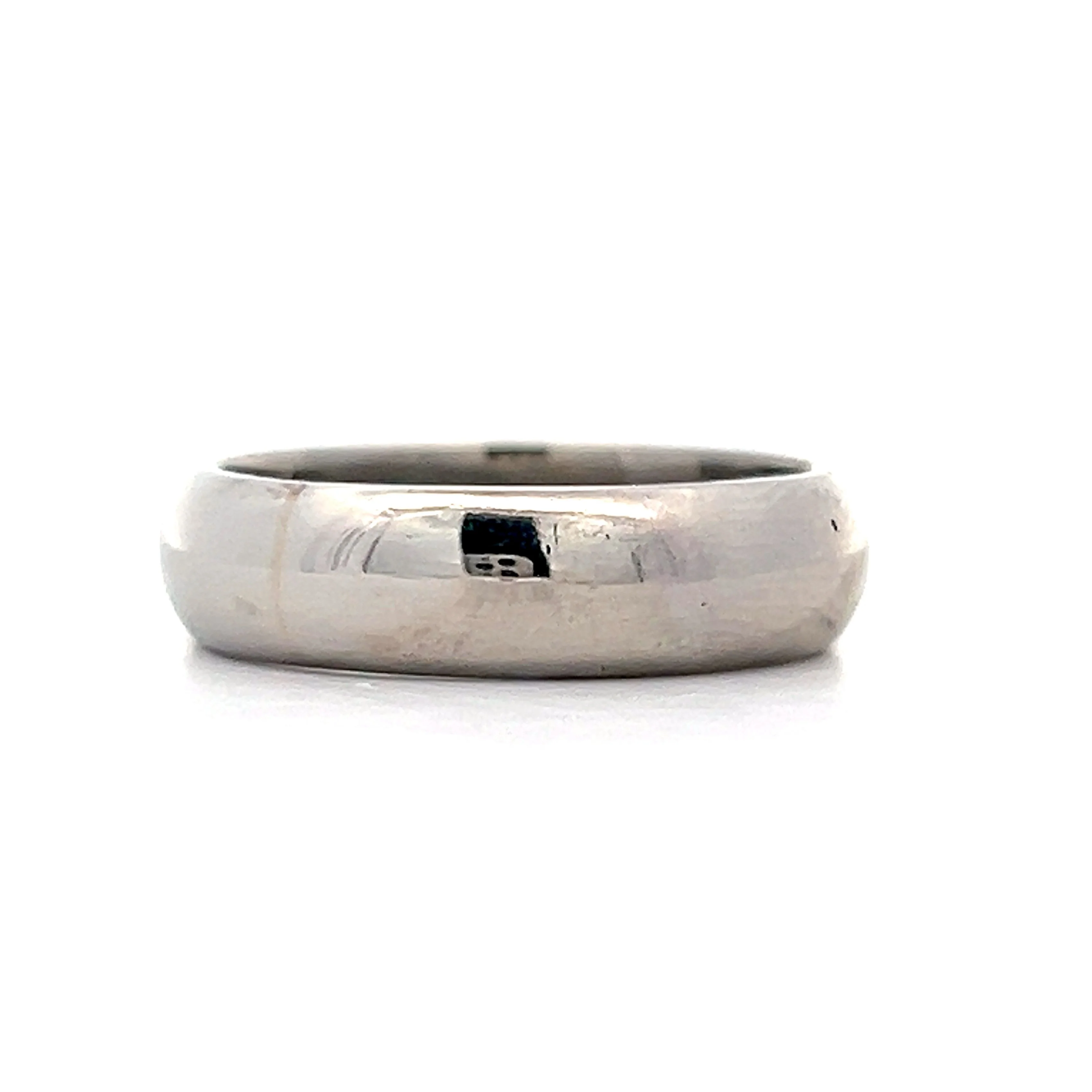 Modern 5mm Half Round Wedding Band in Platinum - Image 2