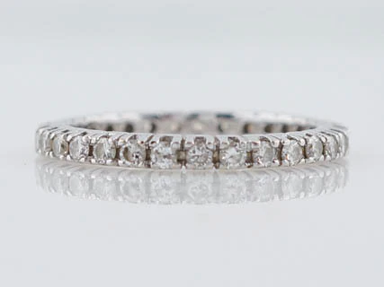 Modern .60ct Round Brilliant Diamond Eternity Wedding Band in 18k White Gold