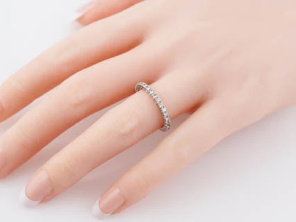 Modern .60ct Round Brilliant Diamond Eternity Wedding Band in 18k White Gold - Image 3