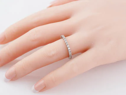 Modern .60ct Round Brilliant Diamond Eternity Wedding Band in 18k White Gold - Image 5
