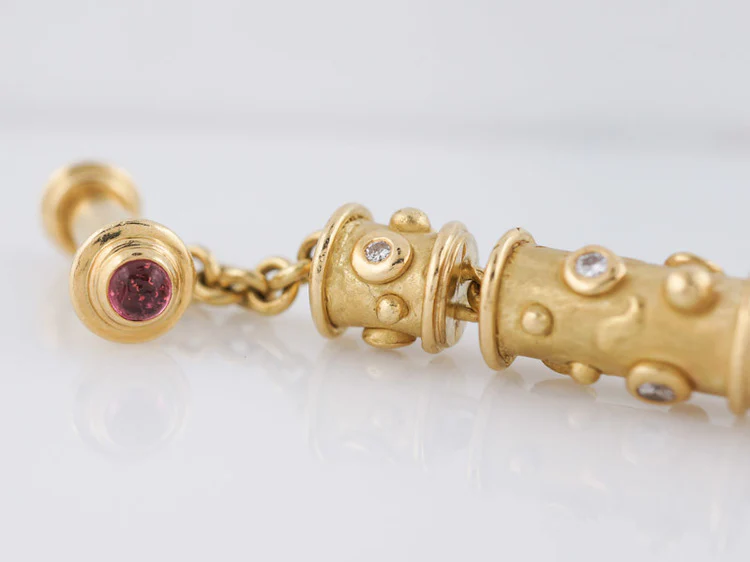 Modern Antique Style Bracelet 1.68ct Round Brilliant Cut Diamonds in 18k Yellow Gold - Image 4