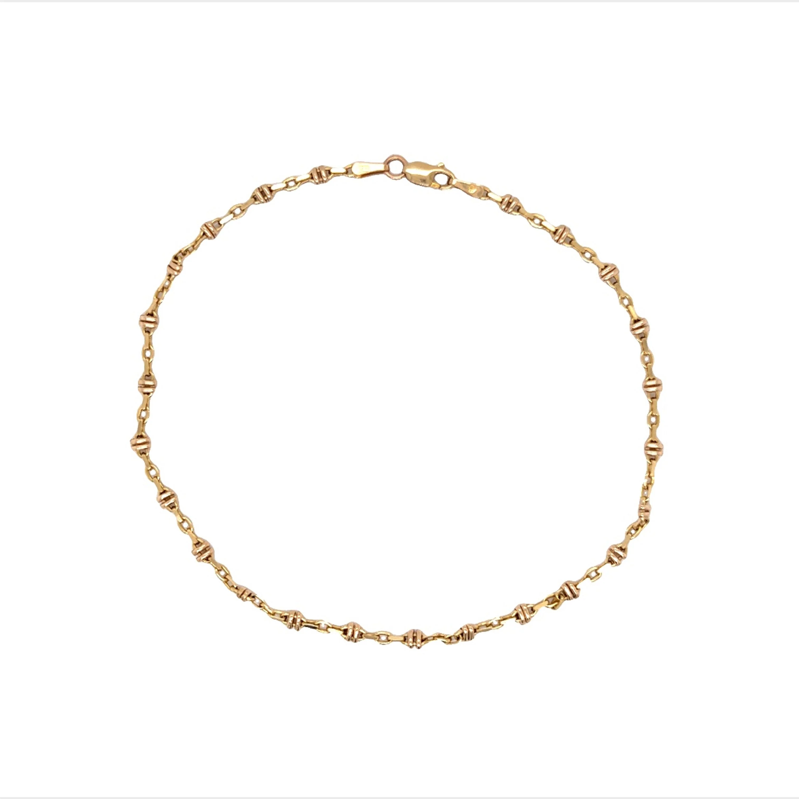 Modern Chain Link Anklet in 14k Yellow Gold