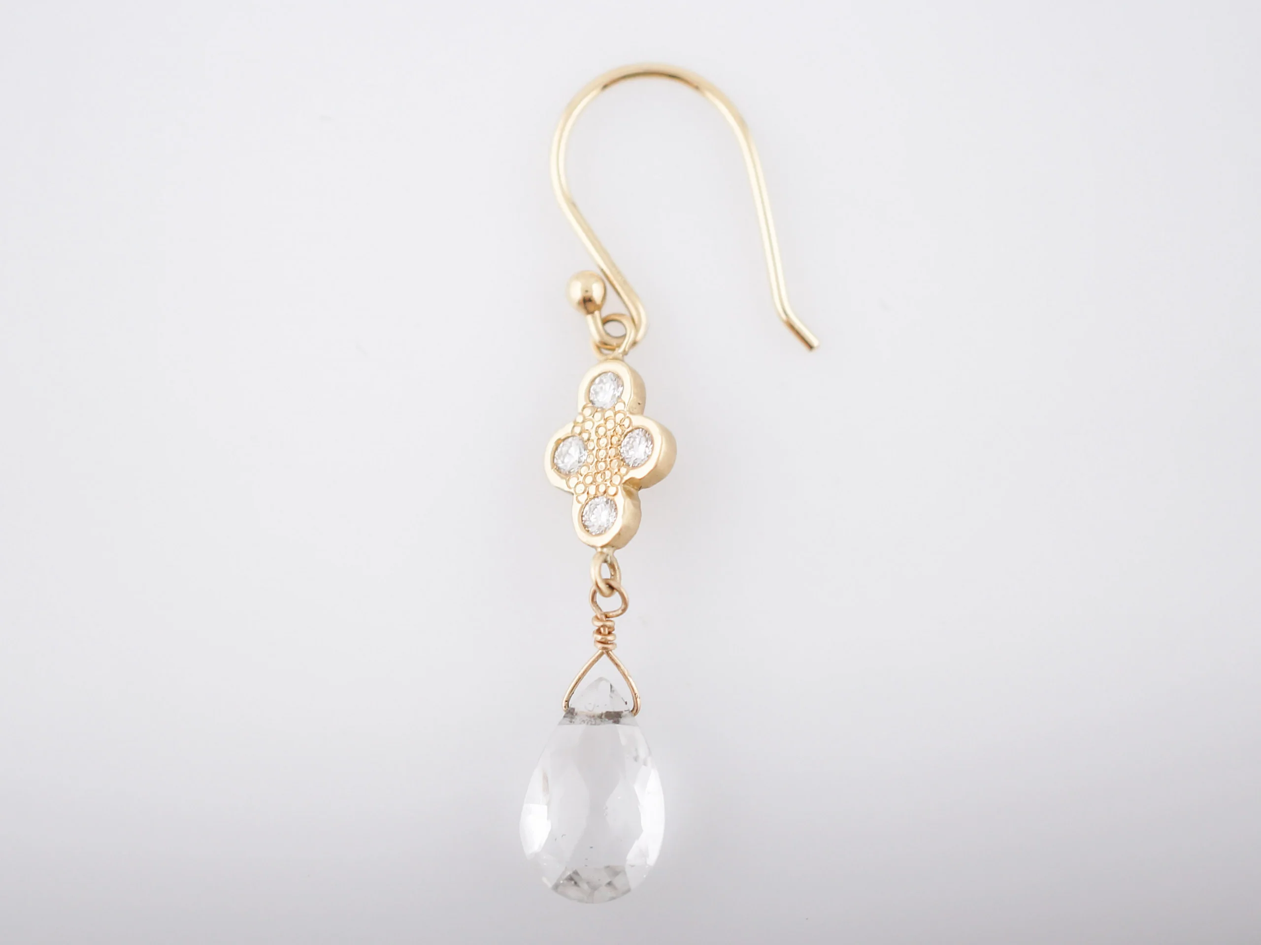 Modern Earrings 2.40 Briolette Diamonds in 18K Yellow Gold - Image 3