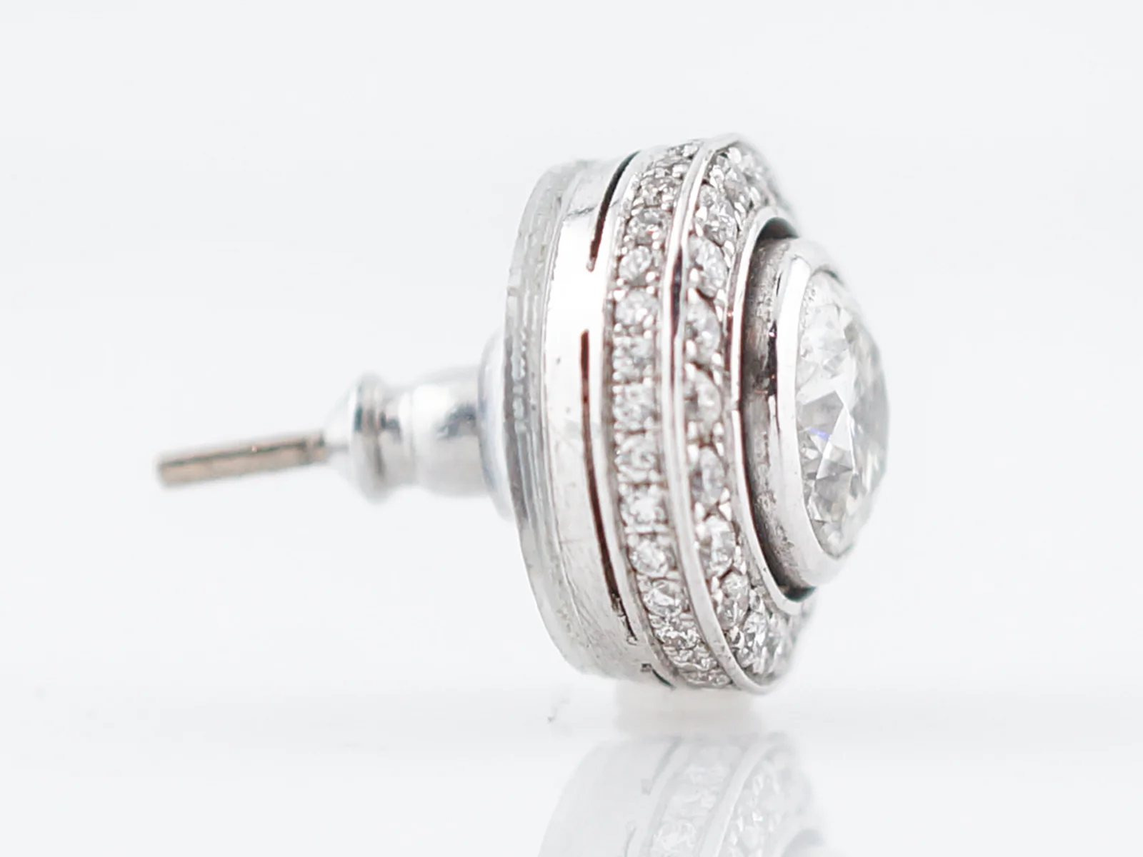 Modern Earrings 2.74 Round Brilliant Cut Diamonds in 14k White Gold - Image 5