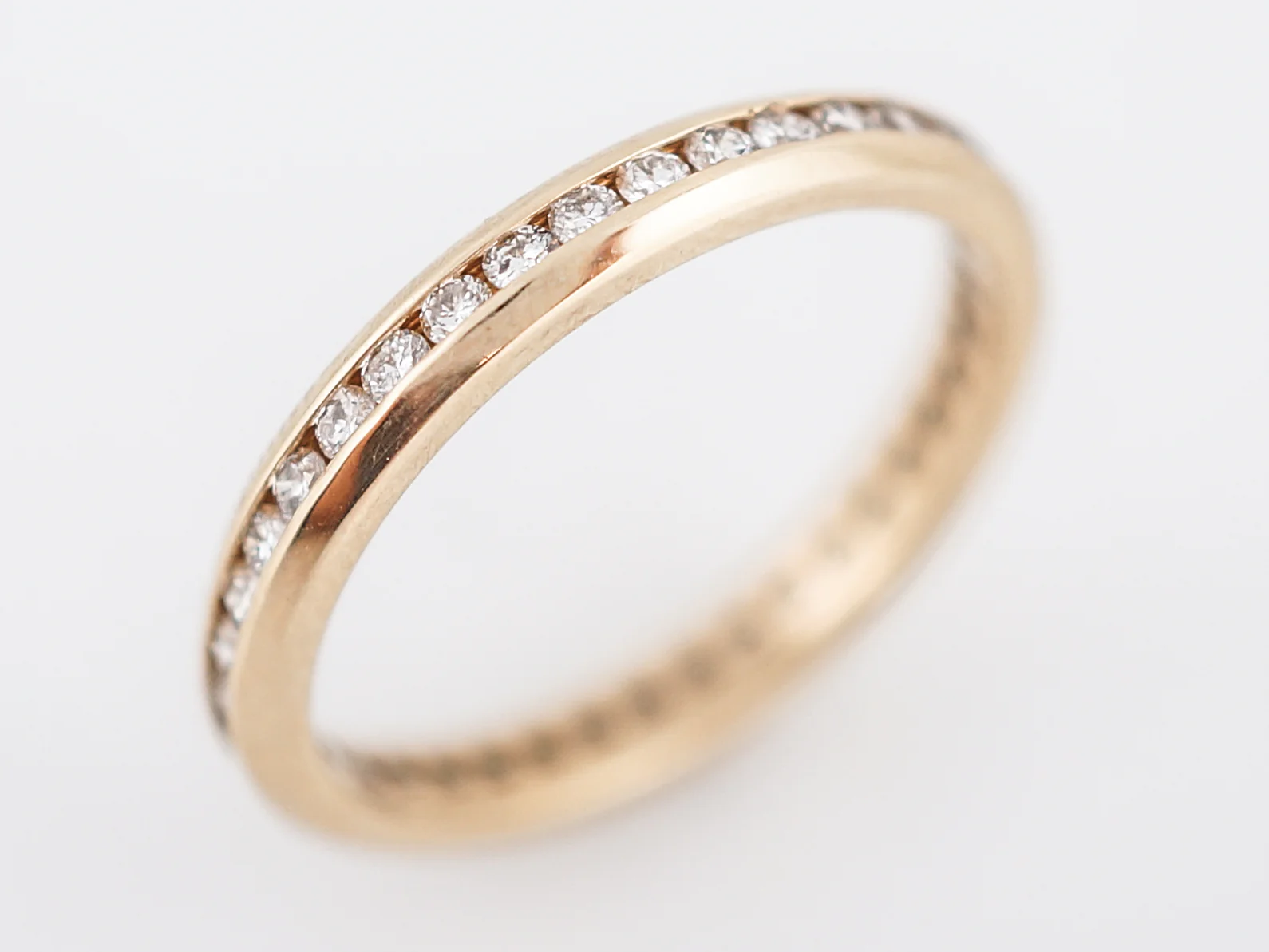 Modern Eternity Wedding Band .38 Round Brilliant Cut Diamonds in 14k Yellow Gold - Image 4