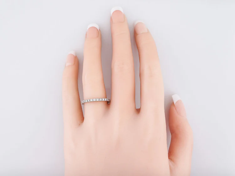 Modern Eternity Wedding Band .48ct Round Brilliant Cut Diamonds in Platinum - Image 6