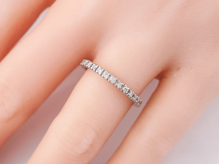 Modern Eternity Wedding Band .48ct Round Brilliant Cut Diamonds in Platinum - Image 7
