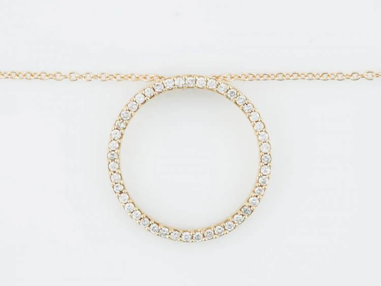 Modern Necklace 1.00 Round Brilliant Cut Diamonds in 14k Yellow Gold