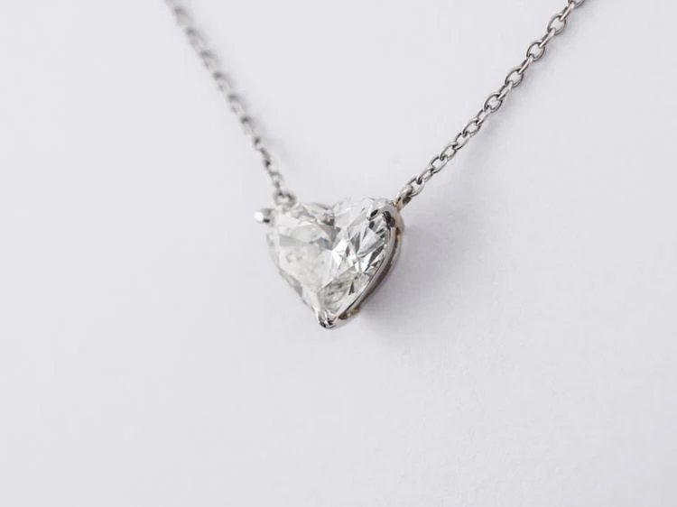 Modern Necklace 1.59 Heart Cut Diamond in Platinum - Image 3