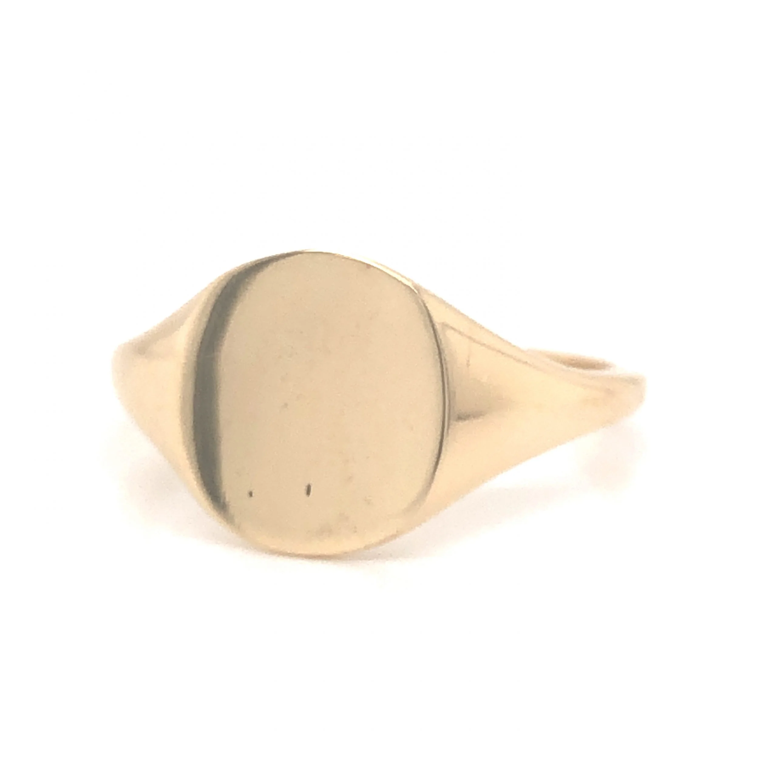 Modern Oval Signet Ring in 14k Yellow Gold - Image 2
