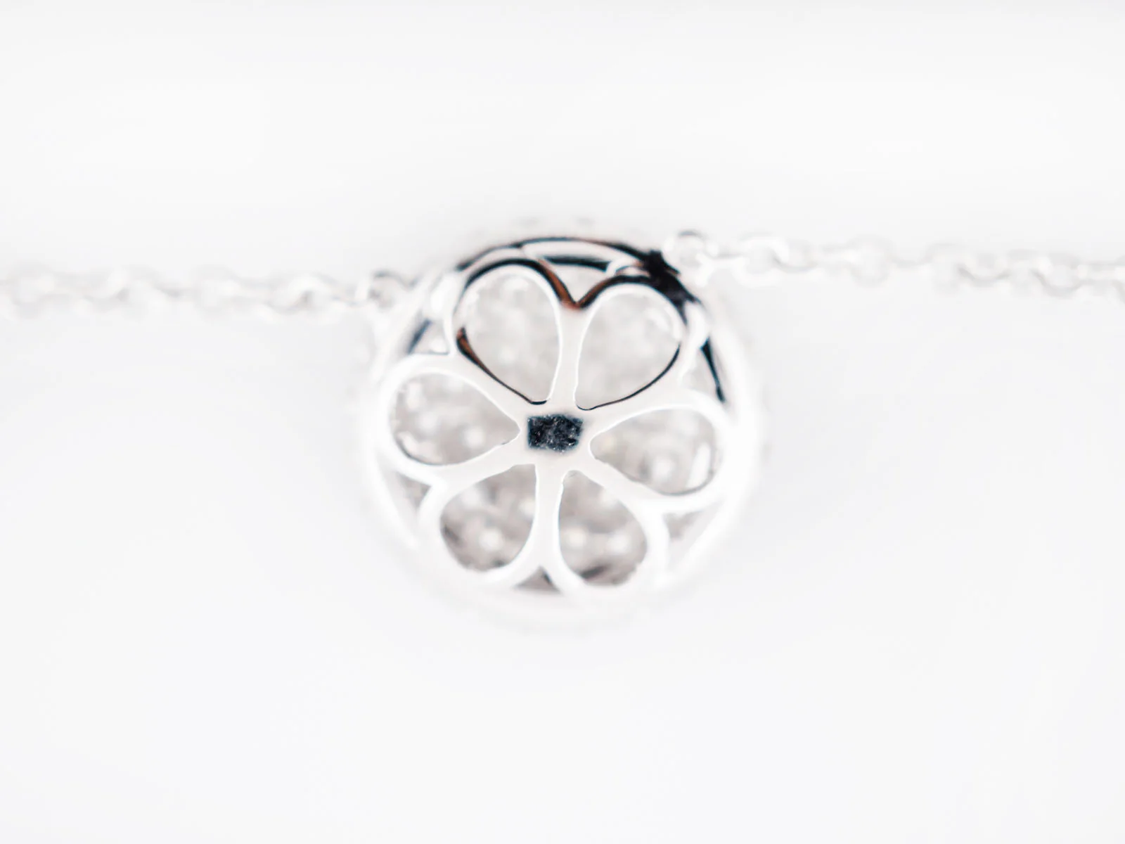 Modern Pave Disc Necklace .85 Round Brilliant Cut Diamond in 14k White Gold - Image 3