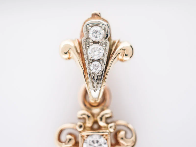 ***RTV***Modern Pendant 3.96 Round Brilliant Cut Diamonds in 14k White & Yellow Gold - Image 4